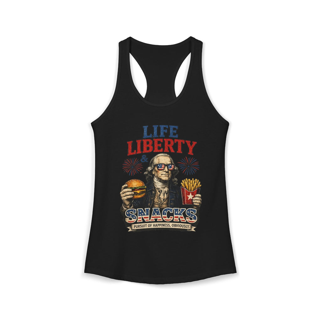 Life Liberty & Snacks | Vintage Fourth of July Women's Ideal Racerback Tank