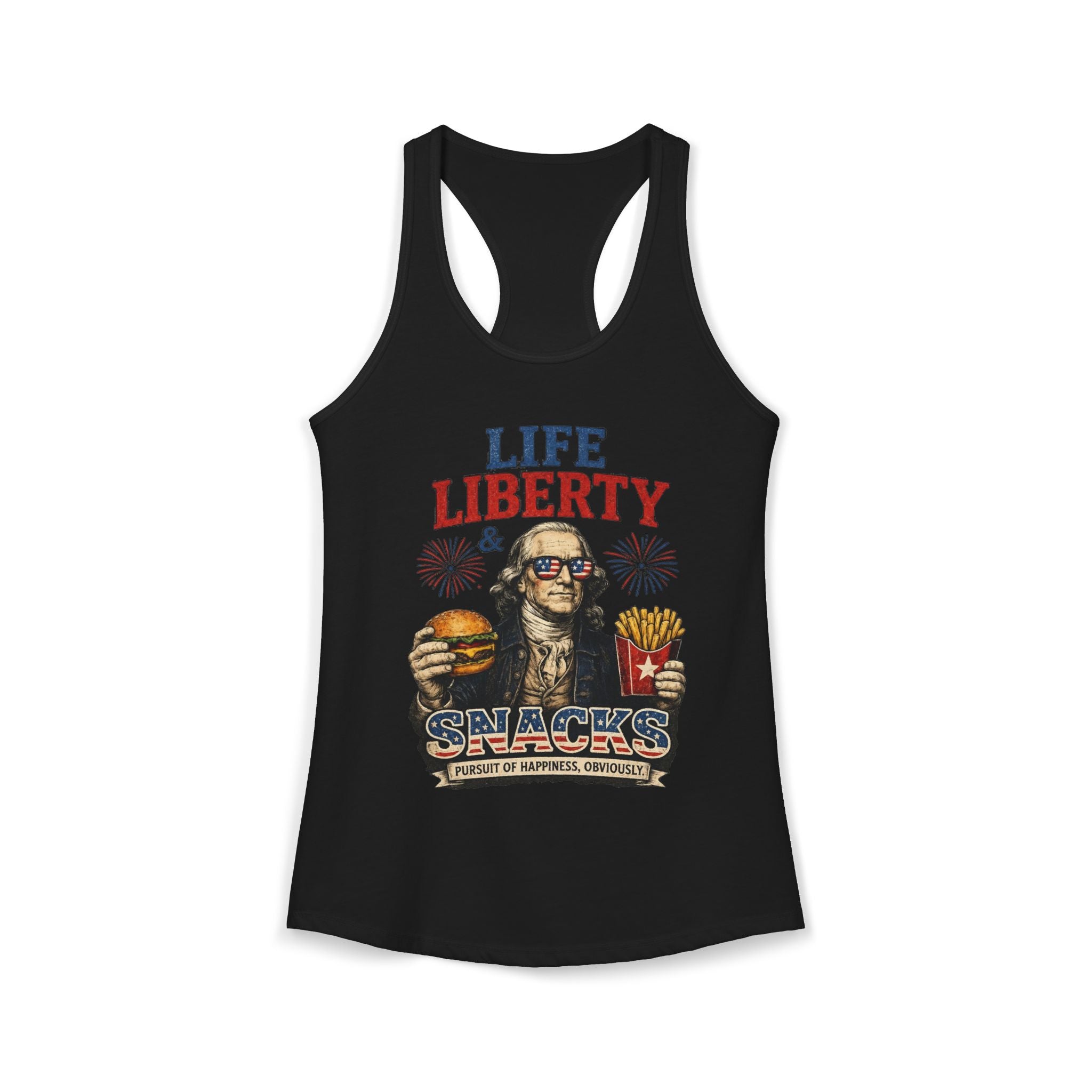 Life Liberty & Snacks | Vintage Fourth of July Women's Ideal Racerback Tank