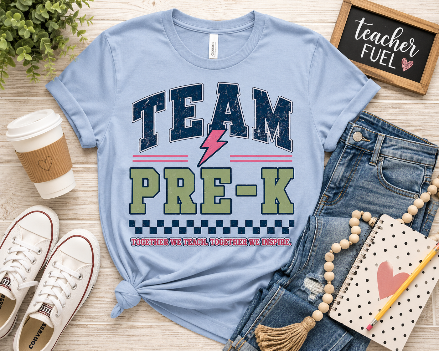 Pre-K Varsity Teacher Shirt | Custom Teacher Tee | Back to School Teacher Gift | Bella+Canvas 3001 Graphic T-Shirt