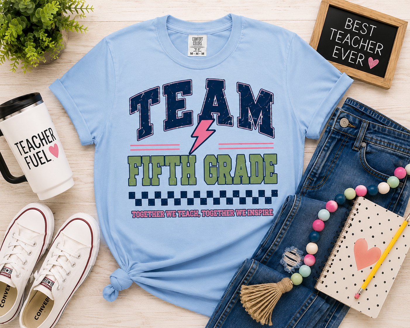 Fifth Grade Varsity Teacher Shirt | Custom Teacher Tee | Back to School Teacher Gift | Bella+Canvas 3001 Graphic T-Shirt