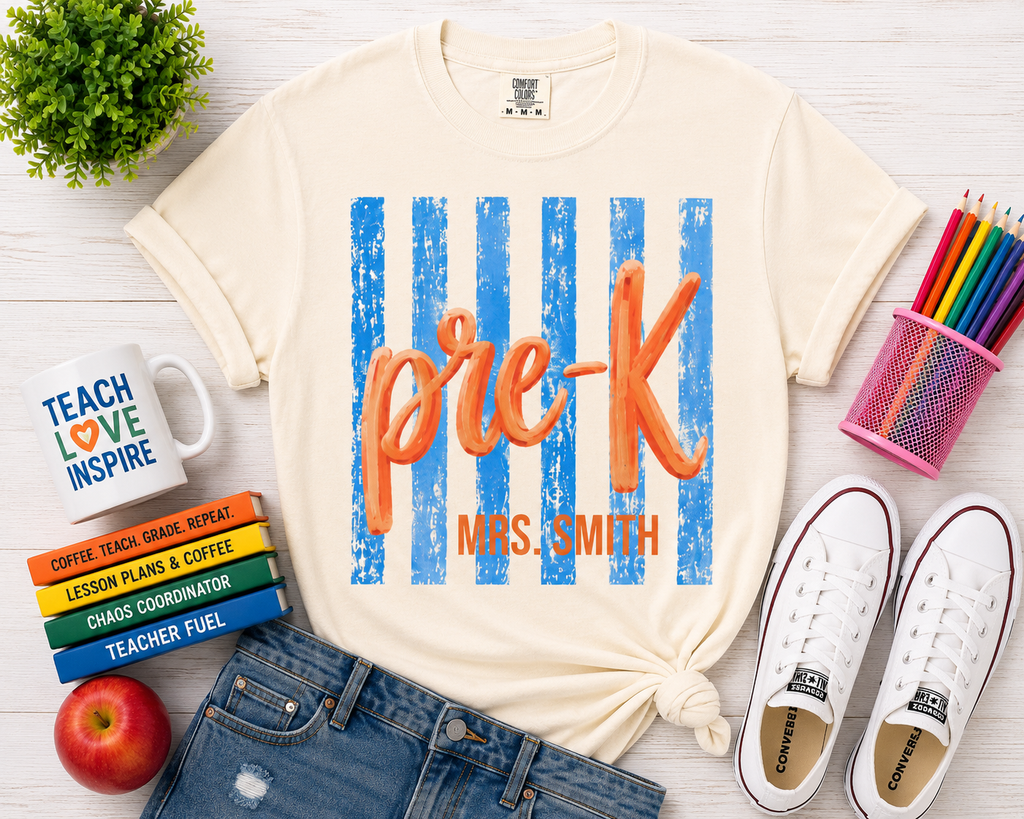 Pre-K Teacher Shirt | Pre K Grade Level Team Tee | Painted Script Back to School Shirt