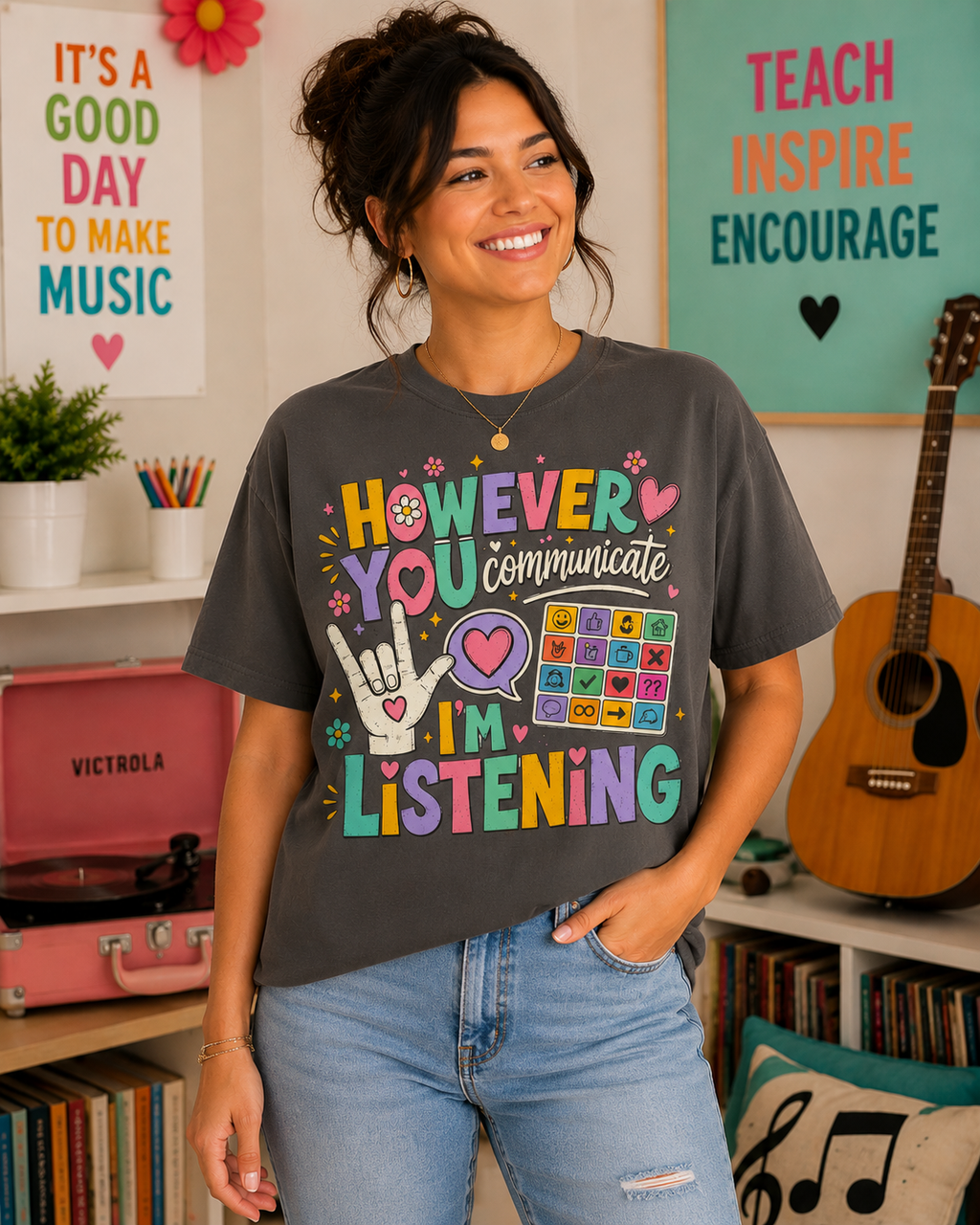 However I Communicate I'm Listening Shirt | AAC Teacher Shirt | Speech Language Pathologist Gift | Autism Acceptance Tee | Special Education Teacher Shirt | Inclusive Classroom Tee