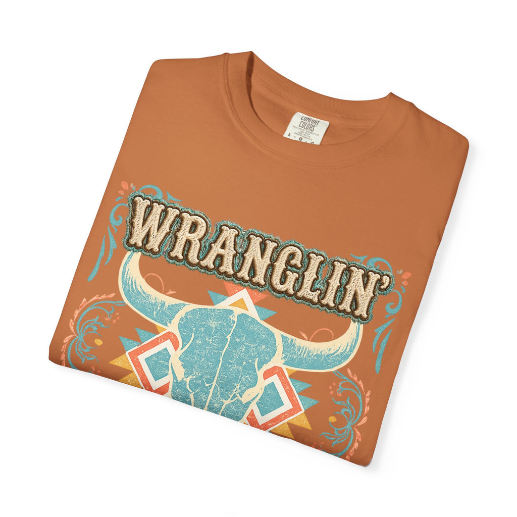 Wranglin' Students Western Teacher Shirt | Retro Cowgirl Teacher Tee | Vintage Western Classroom Graphic | Cute Country Teacher T-Shirt | Back to School Gift