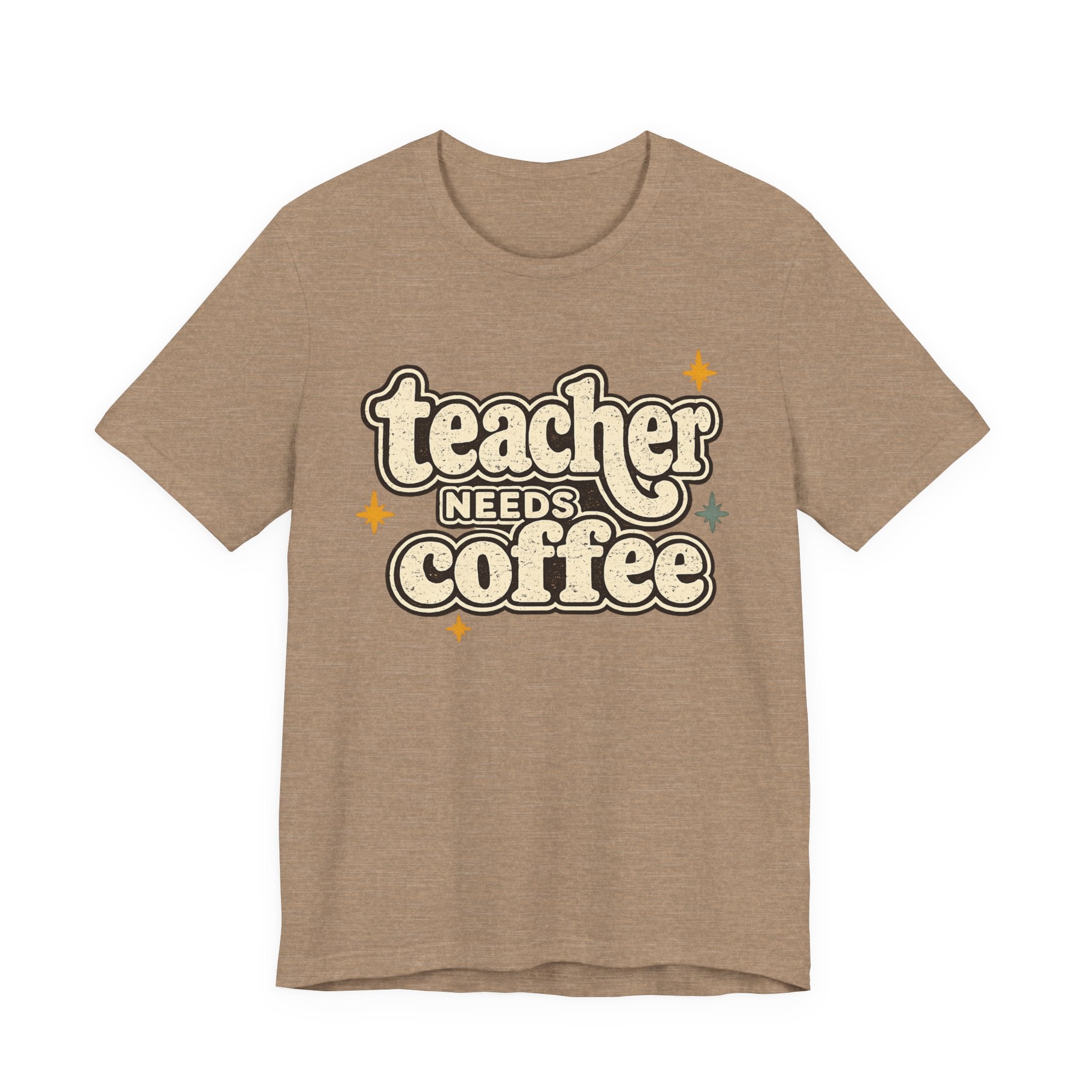 Teacher Needs Coffee Shirt | Bella+Canvas 3001 Graphic Tee | Coffee Lover Gift | Retro Teacher Tee