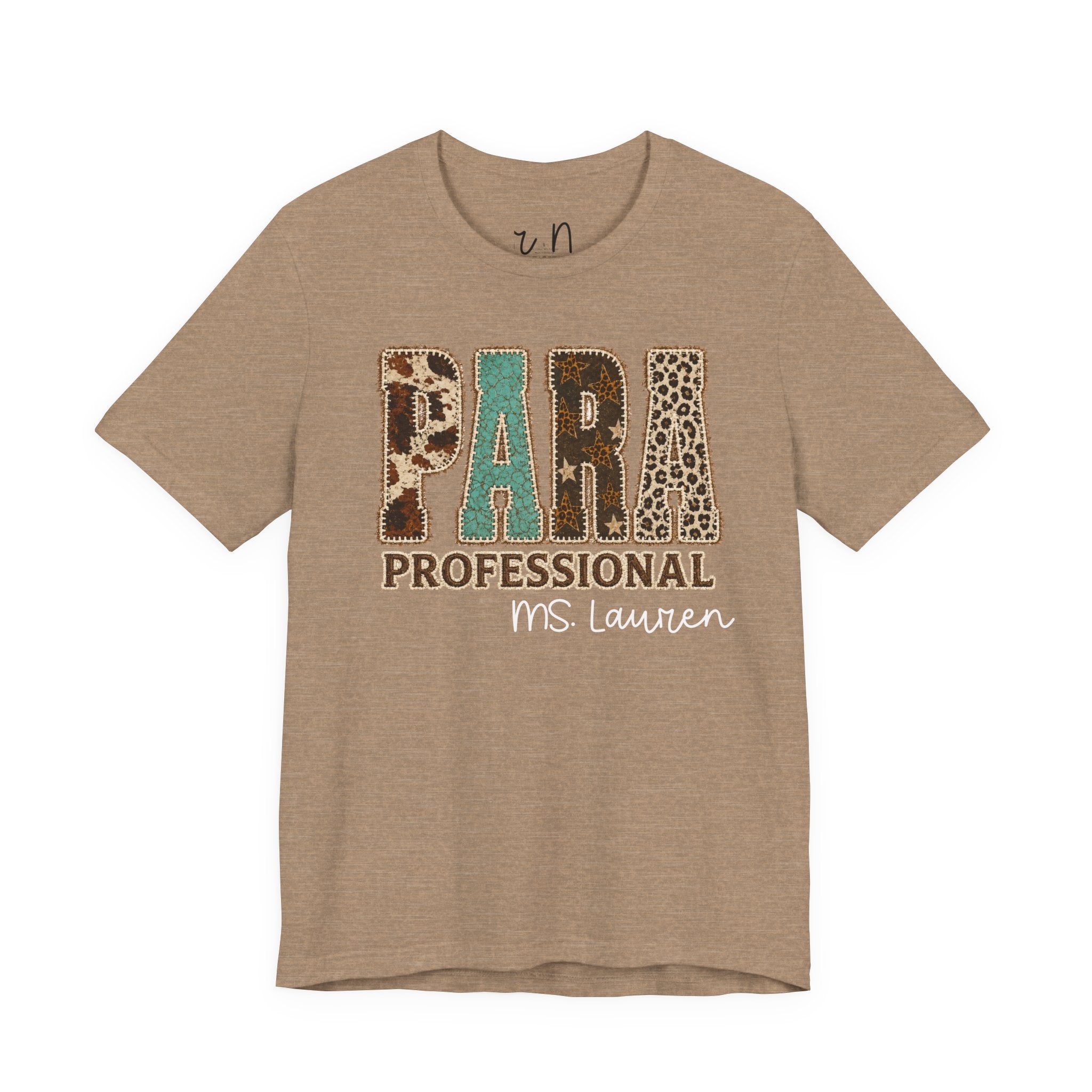 Personalized Para Professional Shirt | Custom Name Paraprofessional Tee | Faux Embroidered Appliqué Teacher Assistant Shirt |