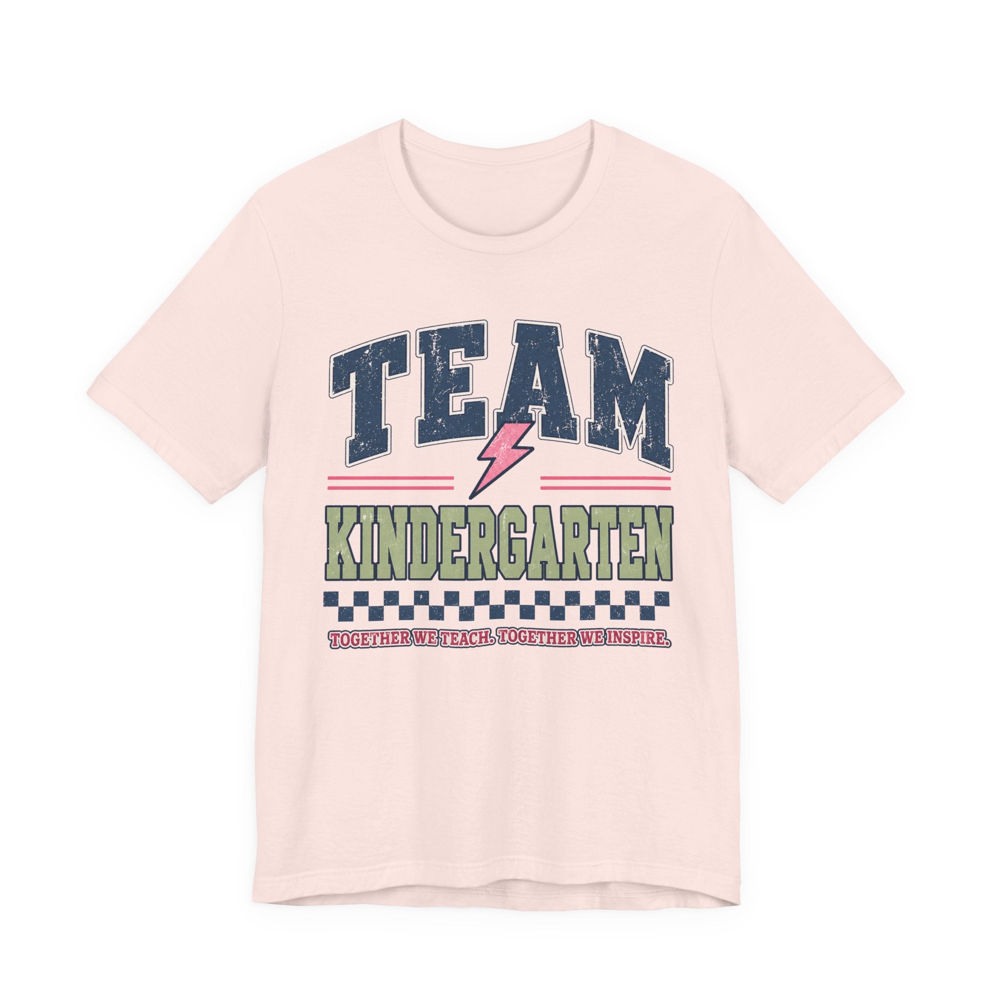 Kindergarten Varsity Teacher Shirt | Teacher Tee | Back to School Teacher Gift | Bella+Canvas 3001 Graphic T-Shirt