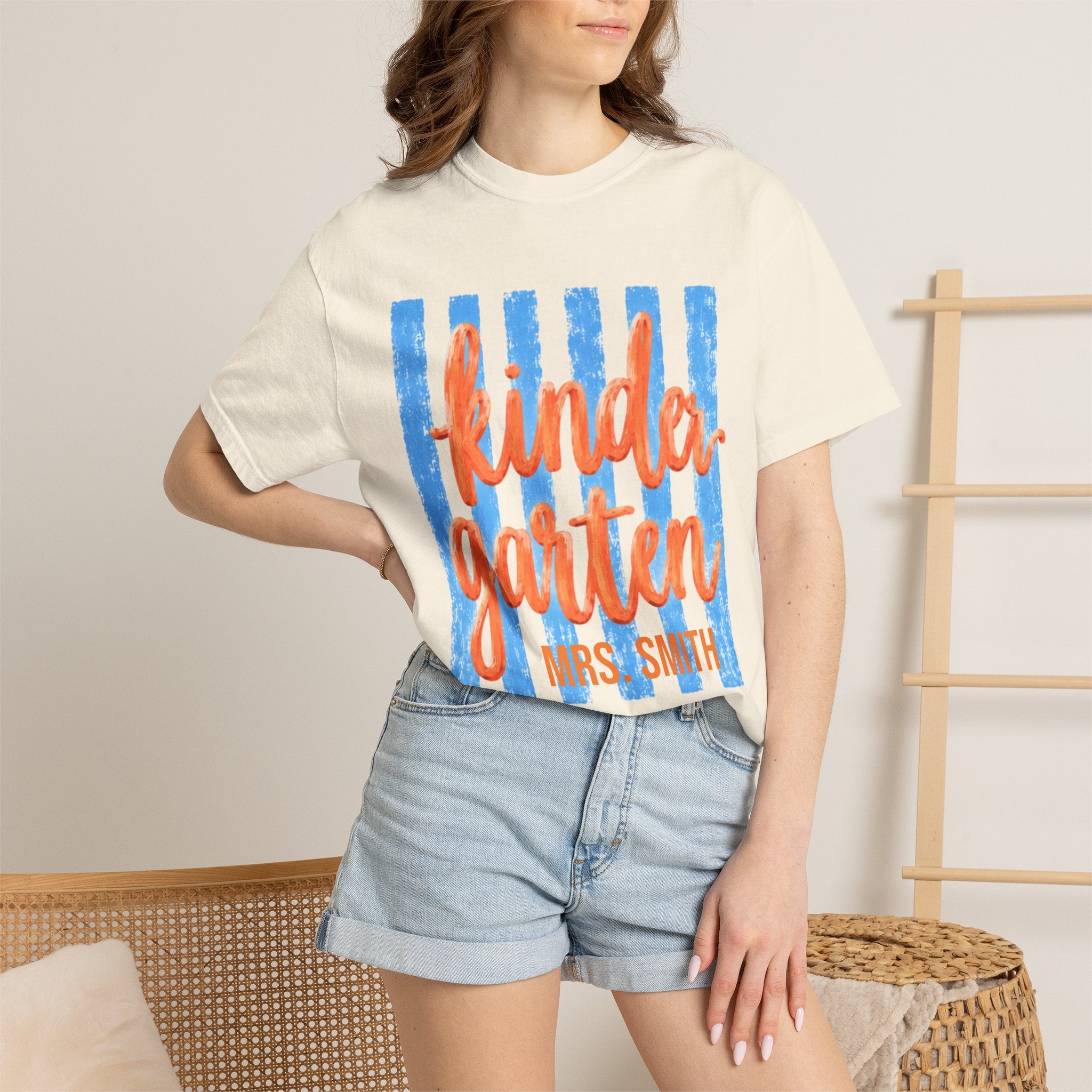Personalized Kindergarten Teacher Shirt | Kinder Grade Level Team Tee | Painted Script Back to School Shirt