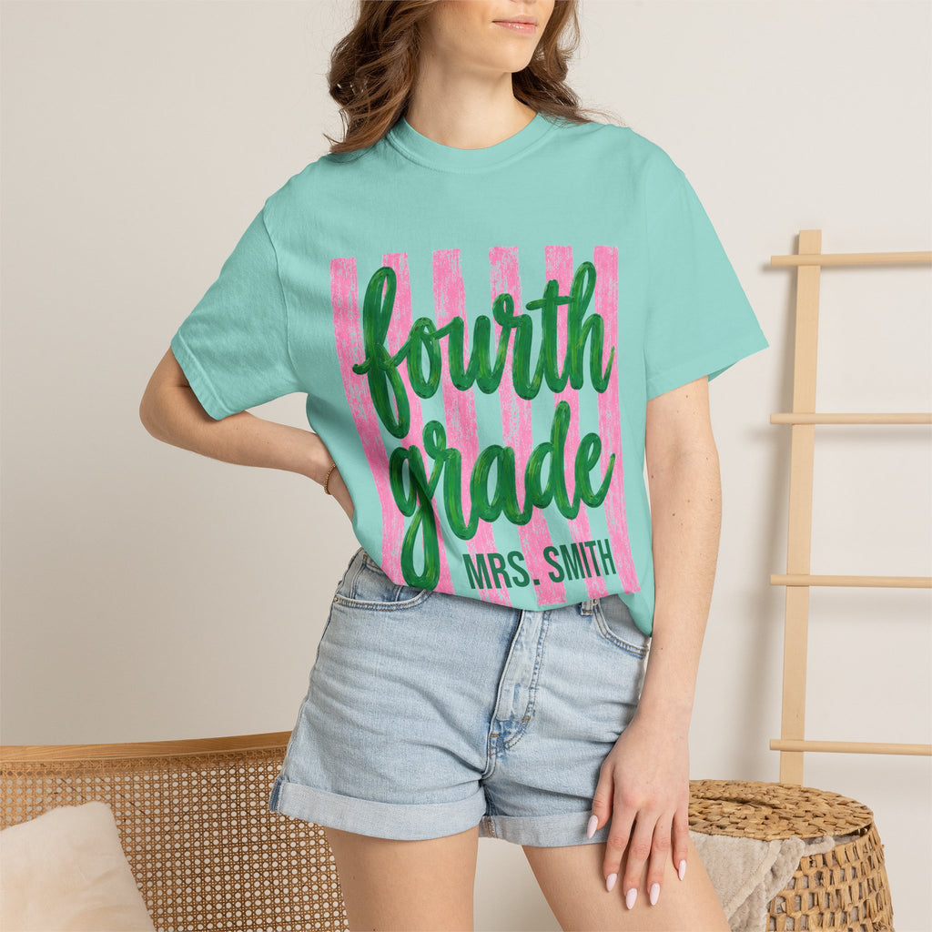 Personalized Fourth Grade Teacher Shirt | 4th Grade Team Tee | Painted Script Back to School Shirt