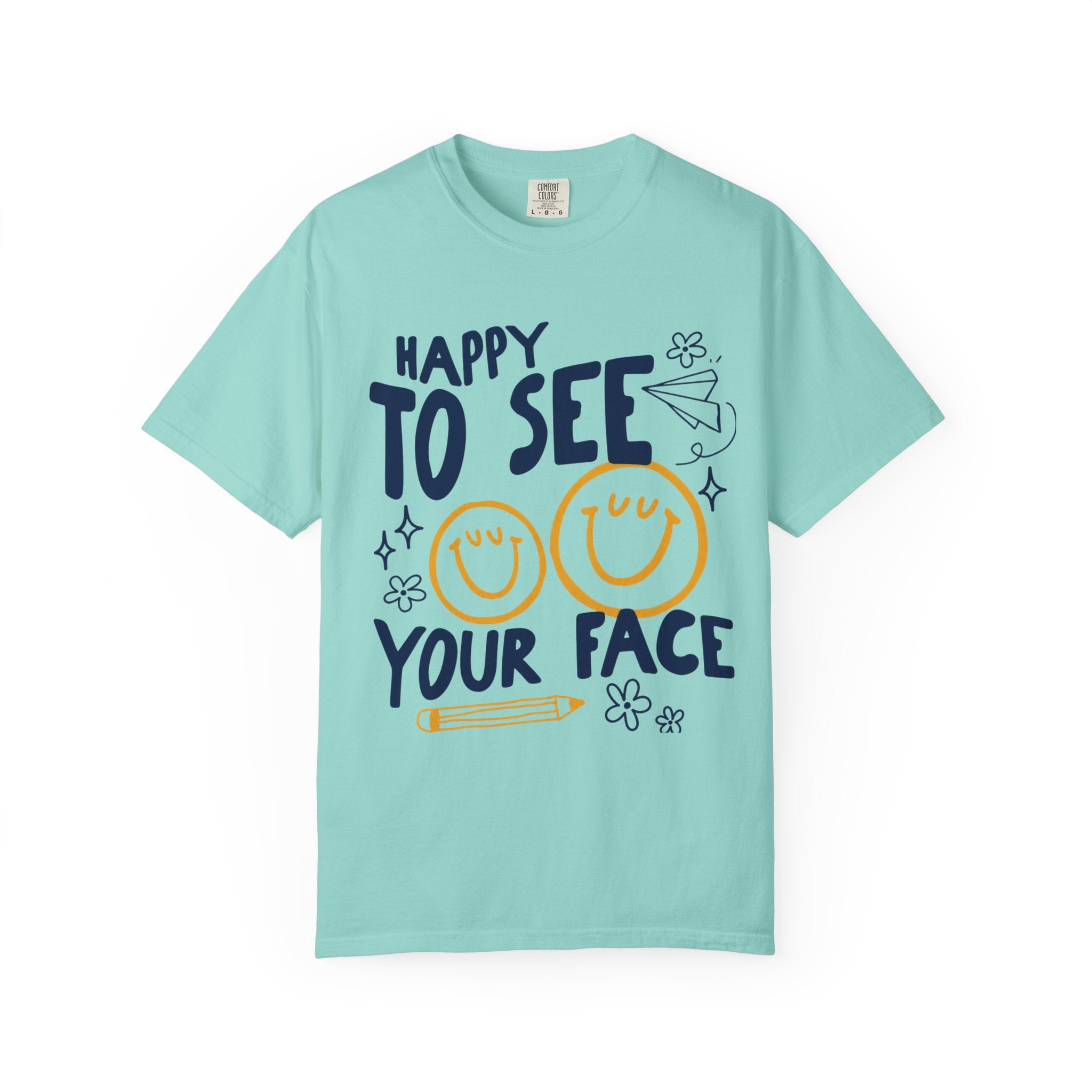 Happy to See Your Face Teacher Shirt | Cute Back to School Teacher Tee | Elementary Teacher T-Shirt | First Day of School Outfit | Teacher Gift