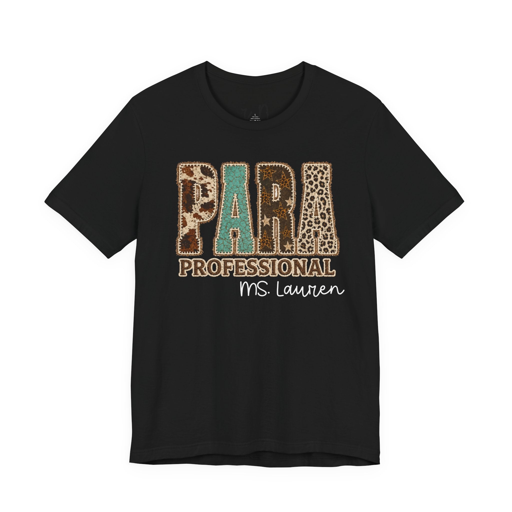 Personalized Para Professional Shirt | Custom Name Paraprofessional Tee | Faux Embroidered Appliqué Teacher Assistant Shirt |