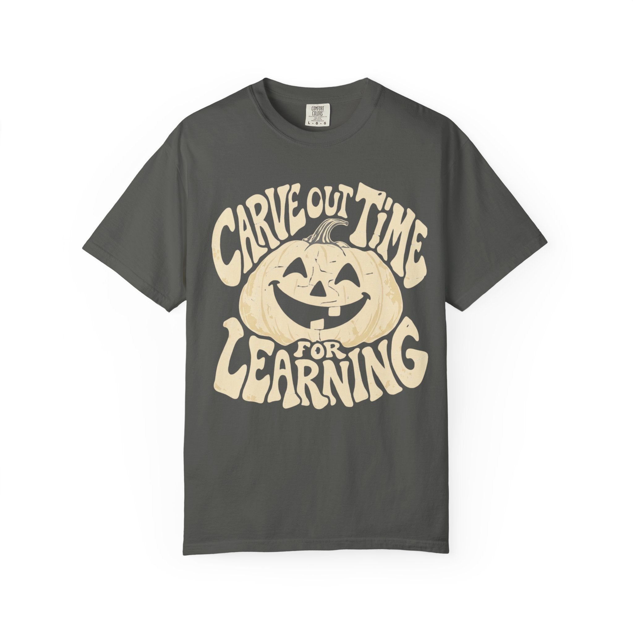 Carve Out Time for Learning Teacher Shirt | Retro Pumpkin Halloween Tee | Fall Teacher Comfort Colors® T-Shirt