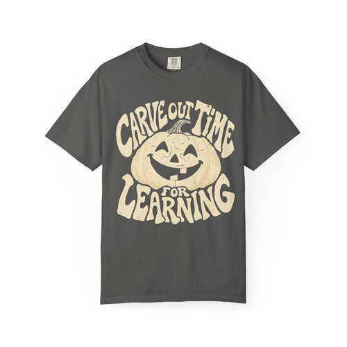 Carve Out Time for Learning Teacher Shirt | Retro Pumpkin Halloween Tee | Fall Teacher Comfort Colors® T-Shirt