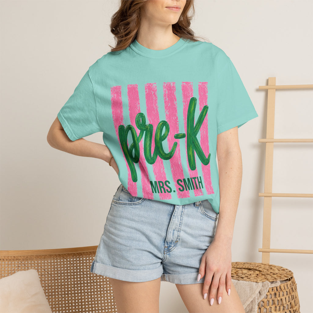 Personalized Pre-K Teacher Shirt | Pre K Grade Level Team Tee | Painted Script Back to School Shirt