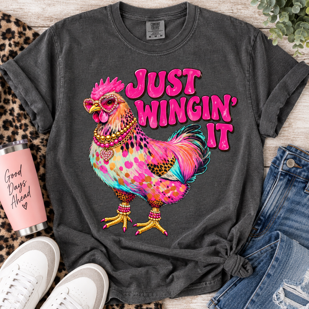 Winging It Retro Graphic Tee | Funny Everyday Shirt