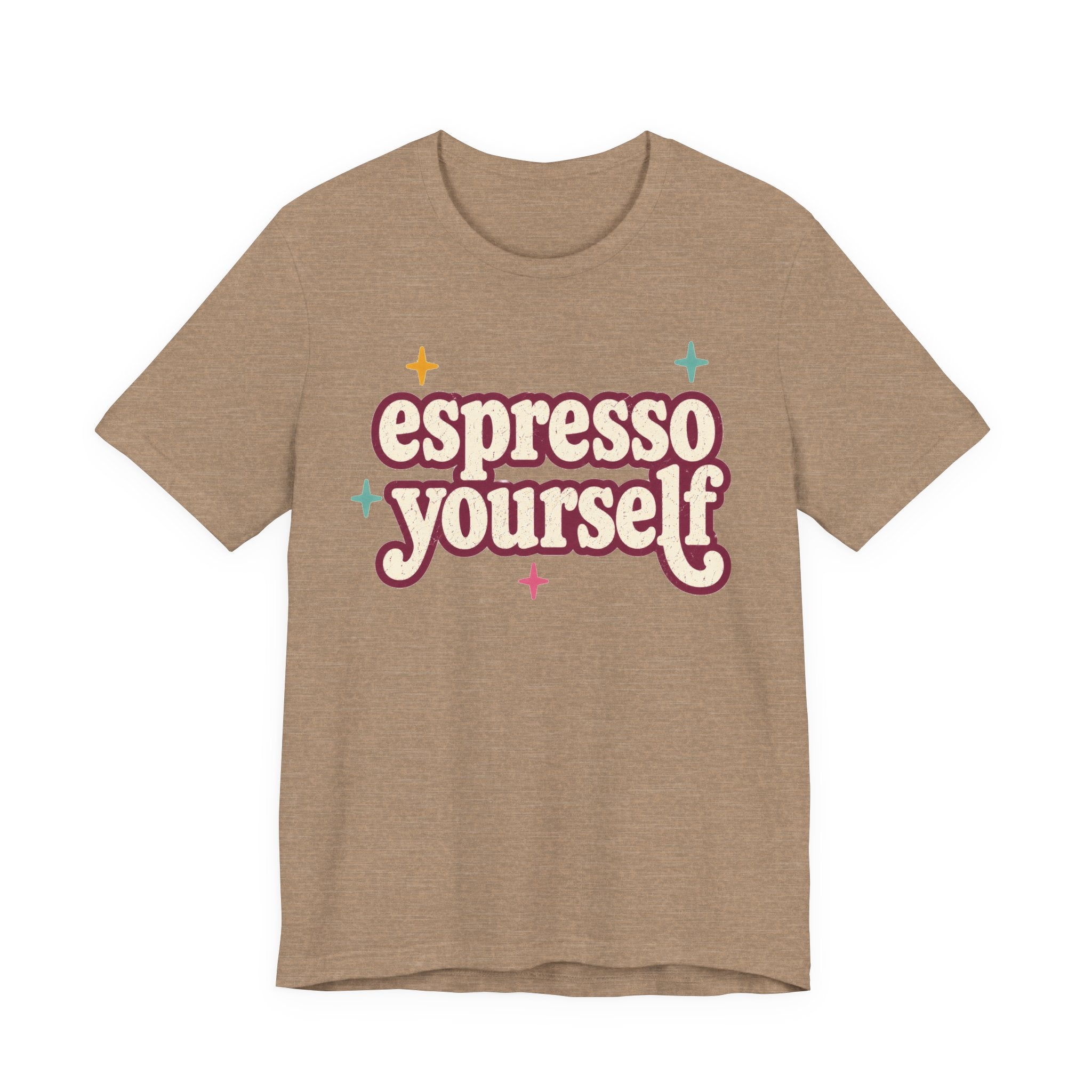Espresso Yourself Teacher Shirt | Bella+Canvas 3001 Graphic Tee | Coffee Lover Gift | Retro Teacher Tee