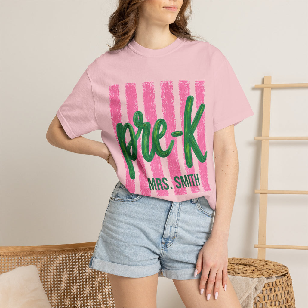 Personalized Pre-K Teacher Shirt | Pre K Grade Level Team Tee | Painted Script Back to School Shirt
