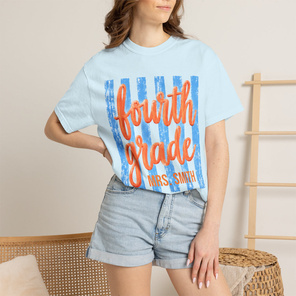 Personalized Fourth Grade Teacher Shirt | 4th Grade Team Tee | Painted Script Back to School Shirt