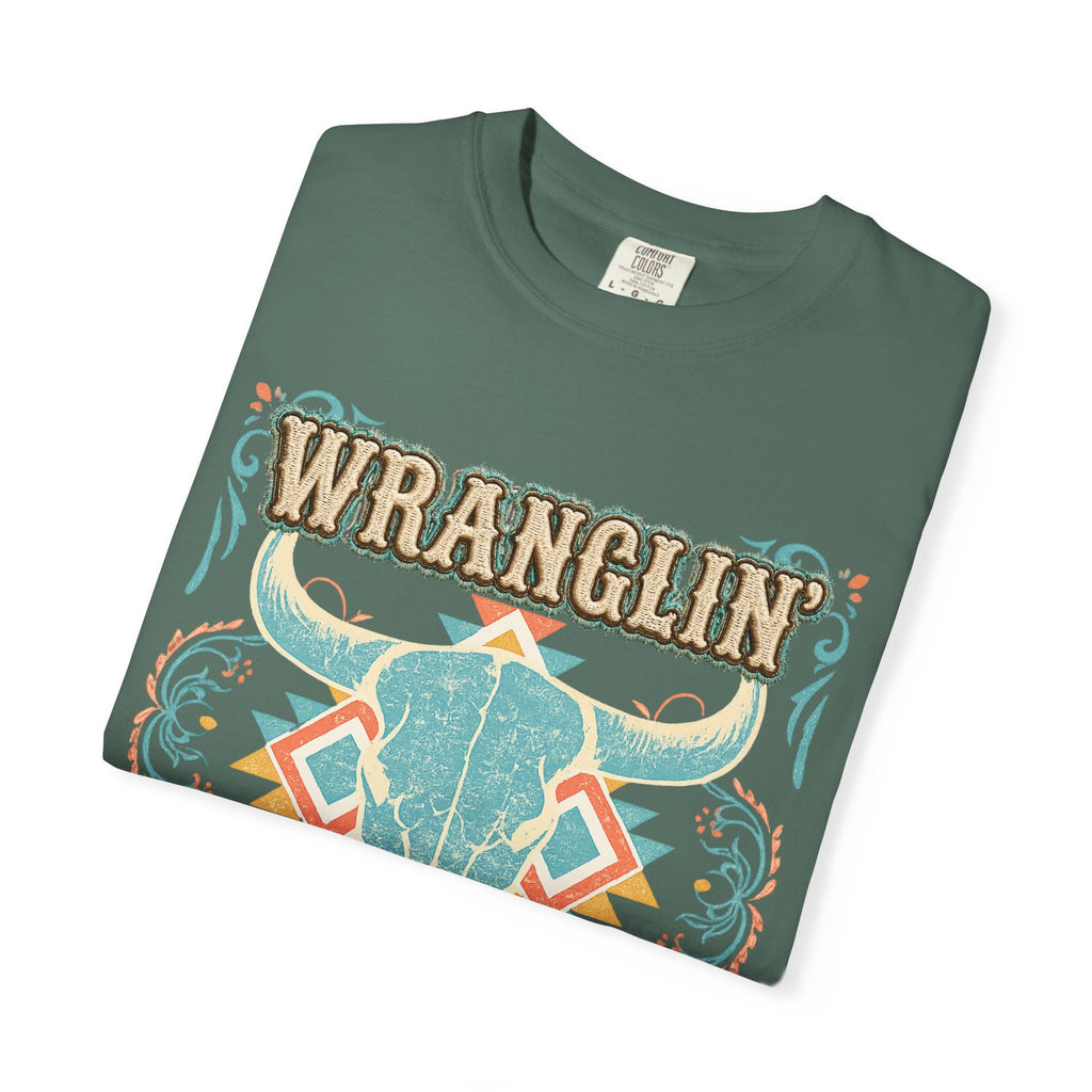 Wranglin' Students Western Teacher Shirt | Retro Cowgirl Teacher Tee | Vintage Western Classroom Graphic | Cute Country Teacher T-Shirt | Back to School Gift