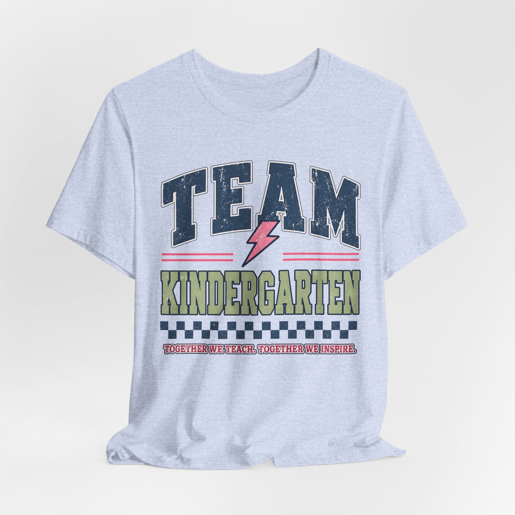 Kindergarten Varsity Teacher Shirt | Teacher Tee | Back to School Teacher Gift | Bella+Canvas 3001 Graphic T-Shirt