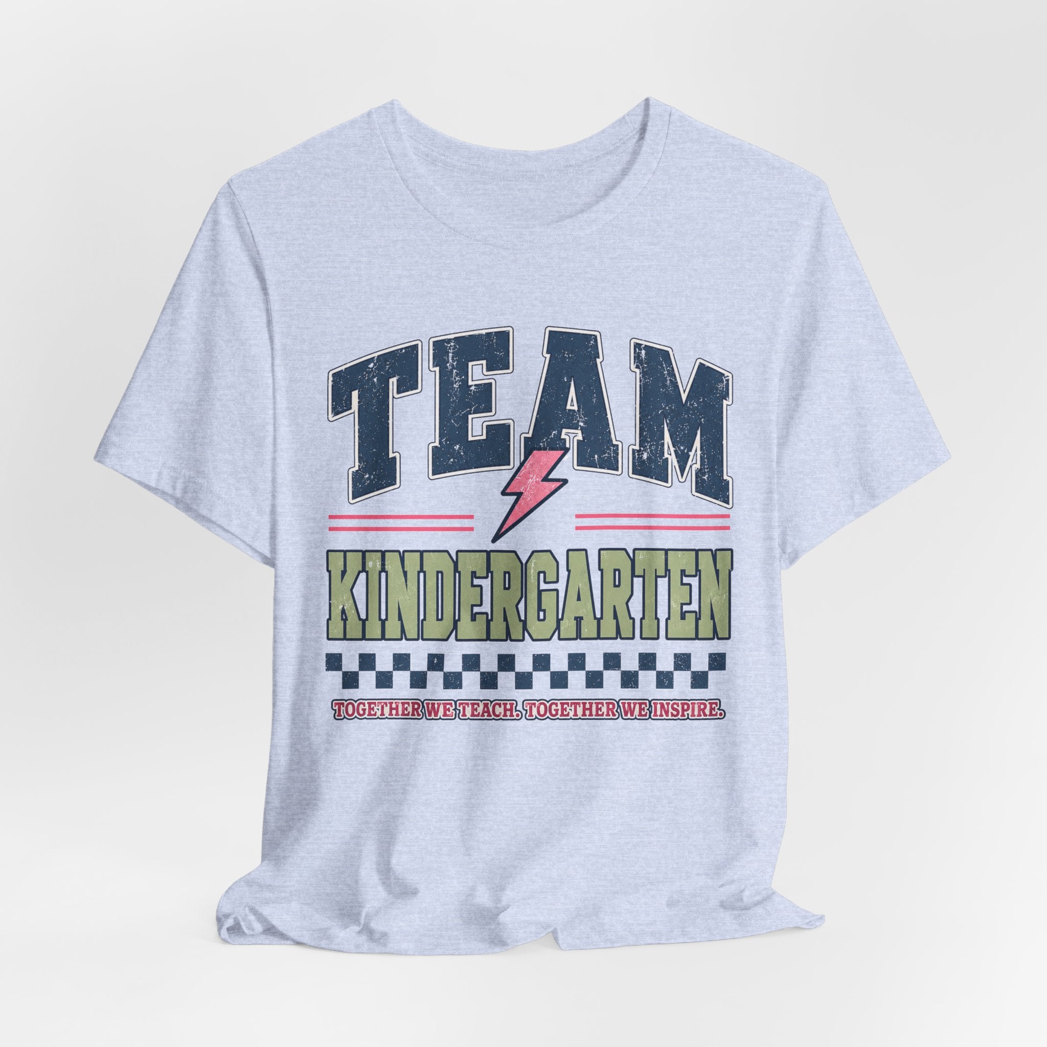 Kindergarten Varsity Teacher Shirt | Teacher Tee | Back to School Teacher Gift | Bella+Canvas 3001 Graphic T-Shirt