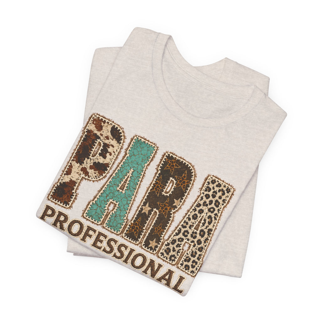 Personalized Para Professional Shirt | Custom Name Paraprofessional Tee | Faux Embroidered Appliqué Teacher Assistant Shirt |