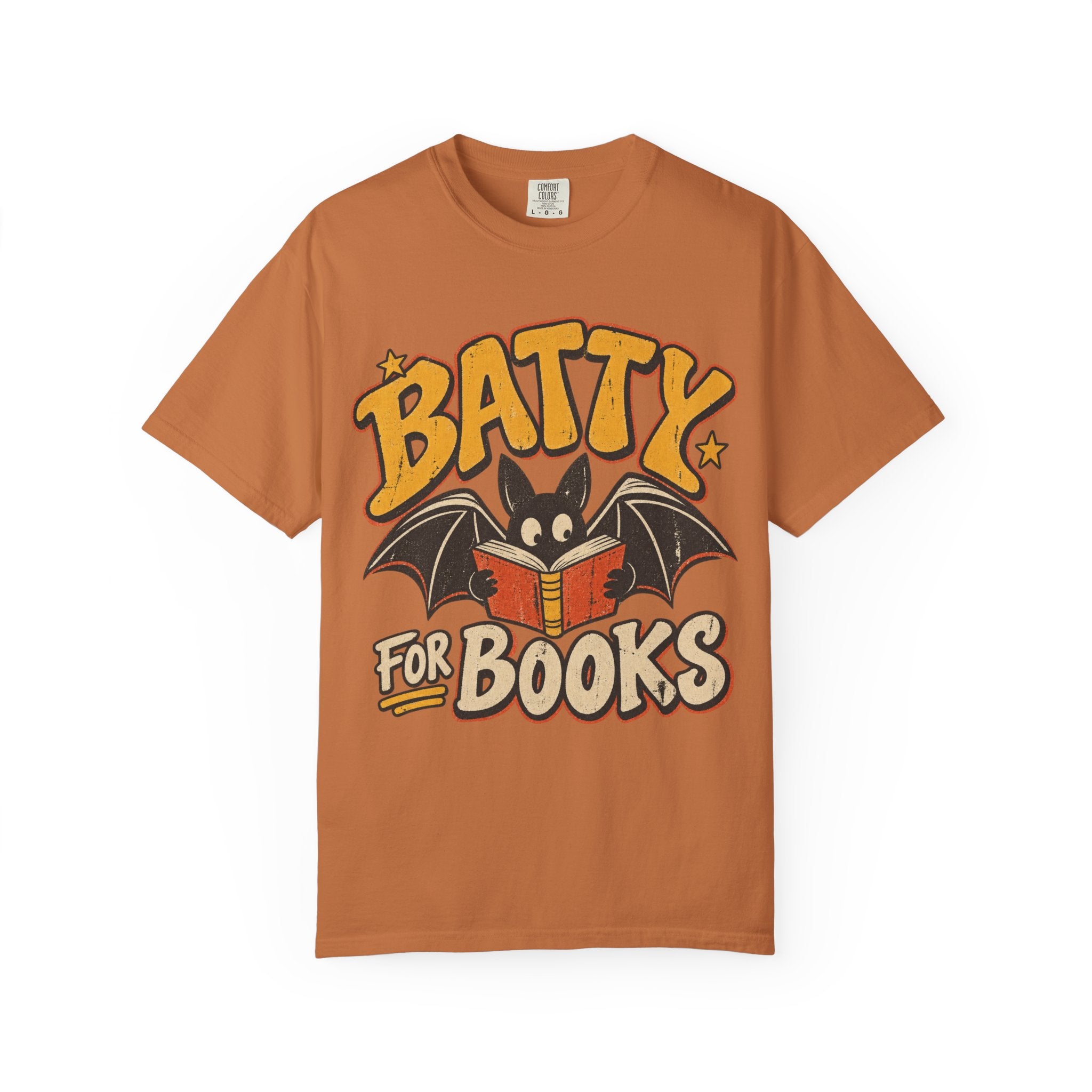 Batty for Books Comfort Colors Shirt | Vintage Fall Teacher Tee