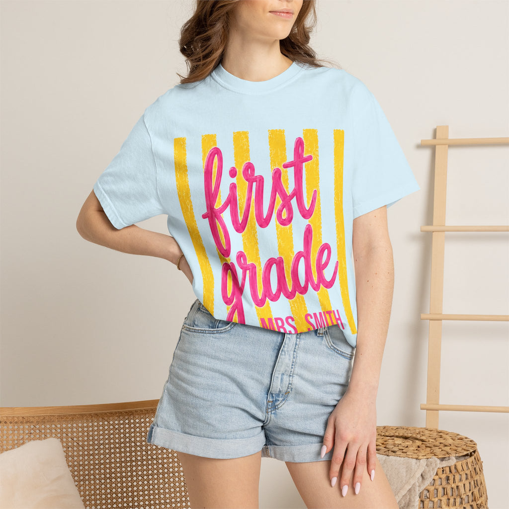 Personalized First Grade Teacher Shirt | 1st Grade Team Tee | Painted Script Back to School Shirt