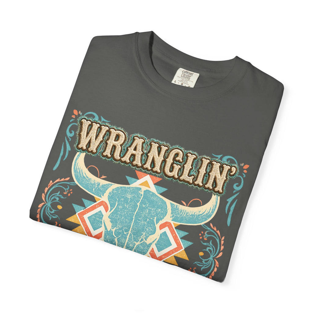 Wranglin' Students Western Teacher Shirt | Retro Cowgirl Teacher Tee | Vintage Western Classroom Graphic | Cute Country Teacher T-Shirt | Back to School Gift