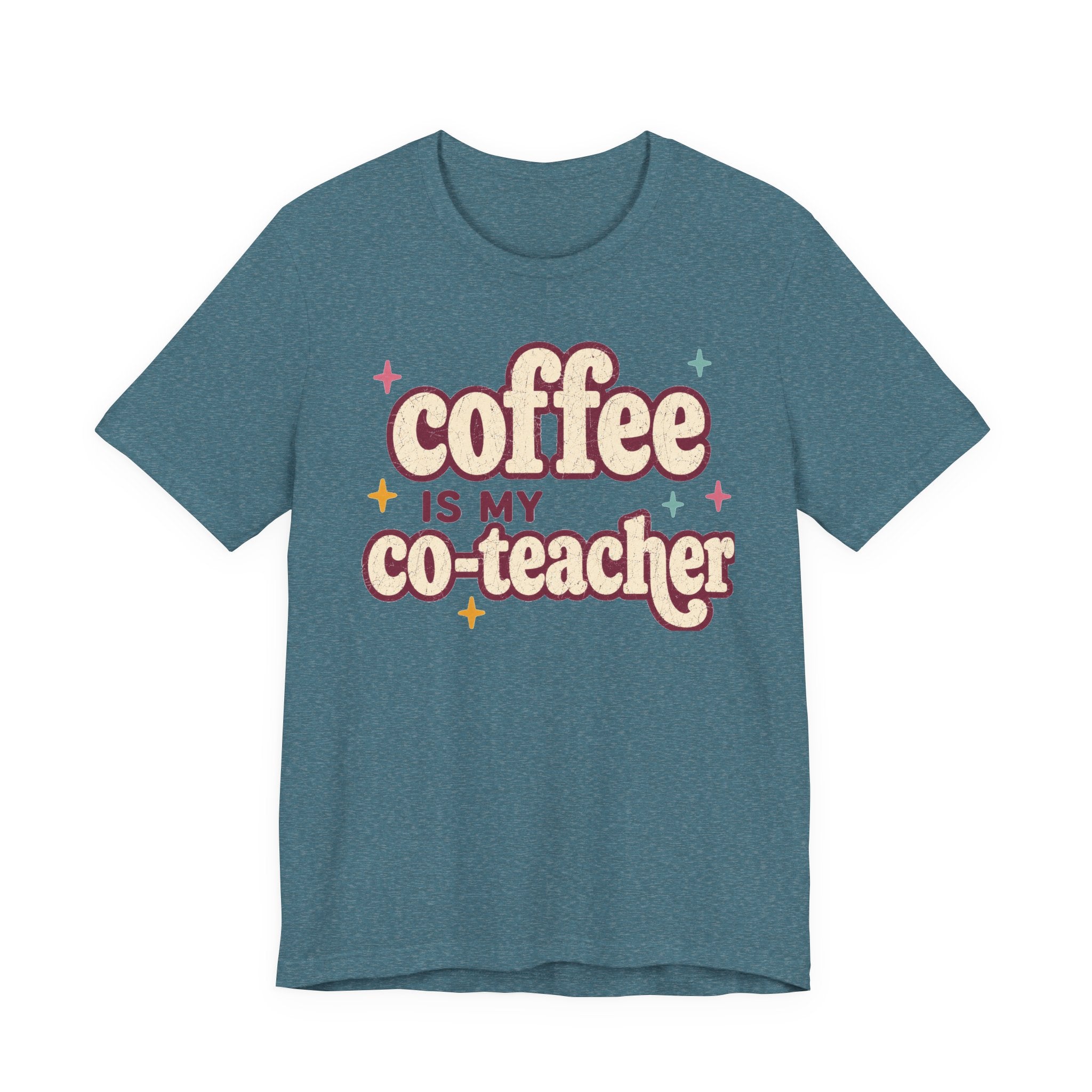 Coffee is my Co-worker Teacher Shirt | Bella+Canvas 3001 Graphic Tee | Coffee Lover Gift | Retro Teacher Tee