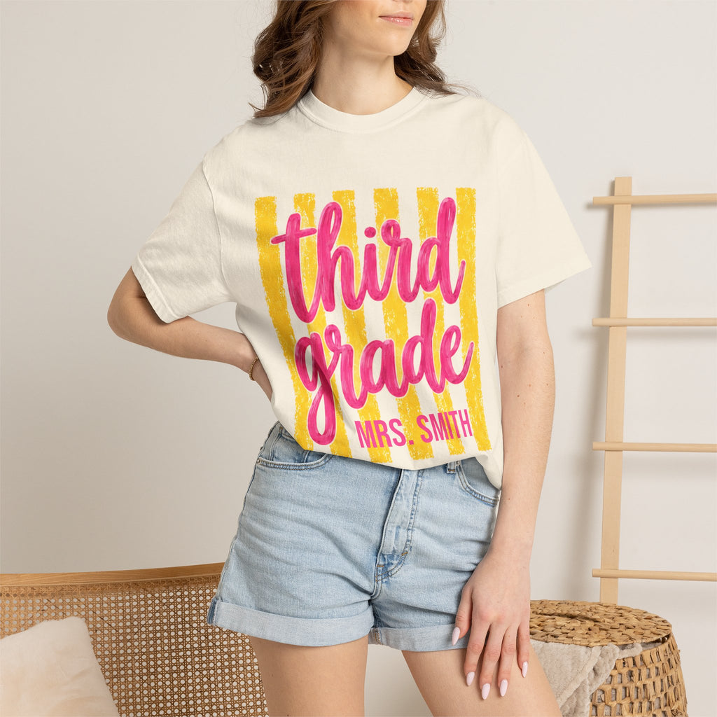 Personalized Third Grade Teacher Shirt | 3rd Grade Team Tee | Painted Script Back to School Shirt