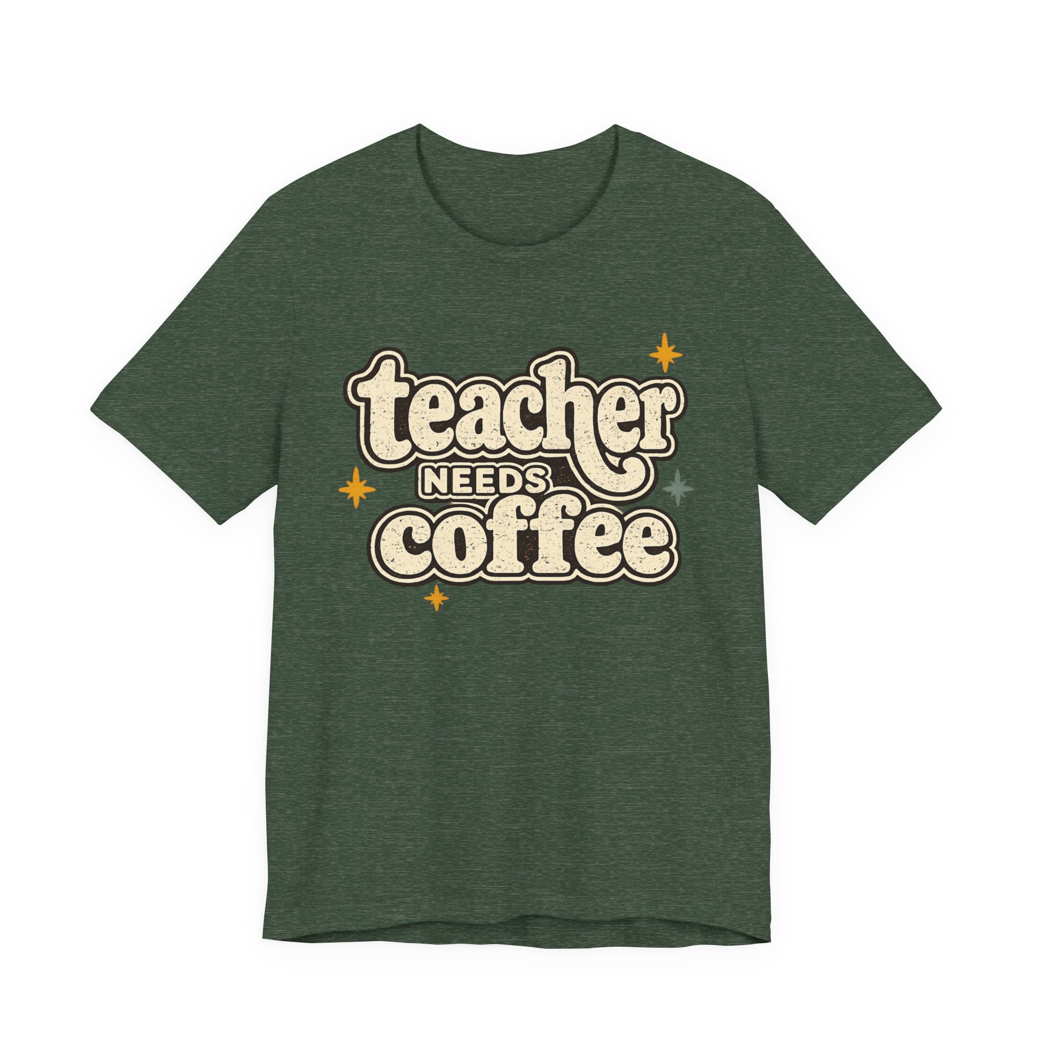 Teacher Needs Coffee Shirt | Bella+Canvas 3001 Graphic Tee | Coffee Lover Gift | Retro Teacher Tee
