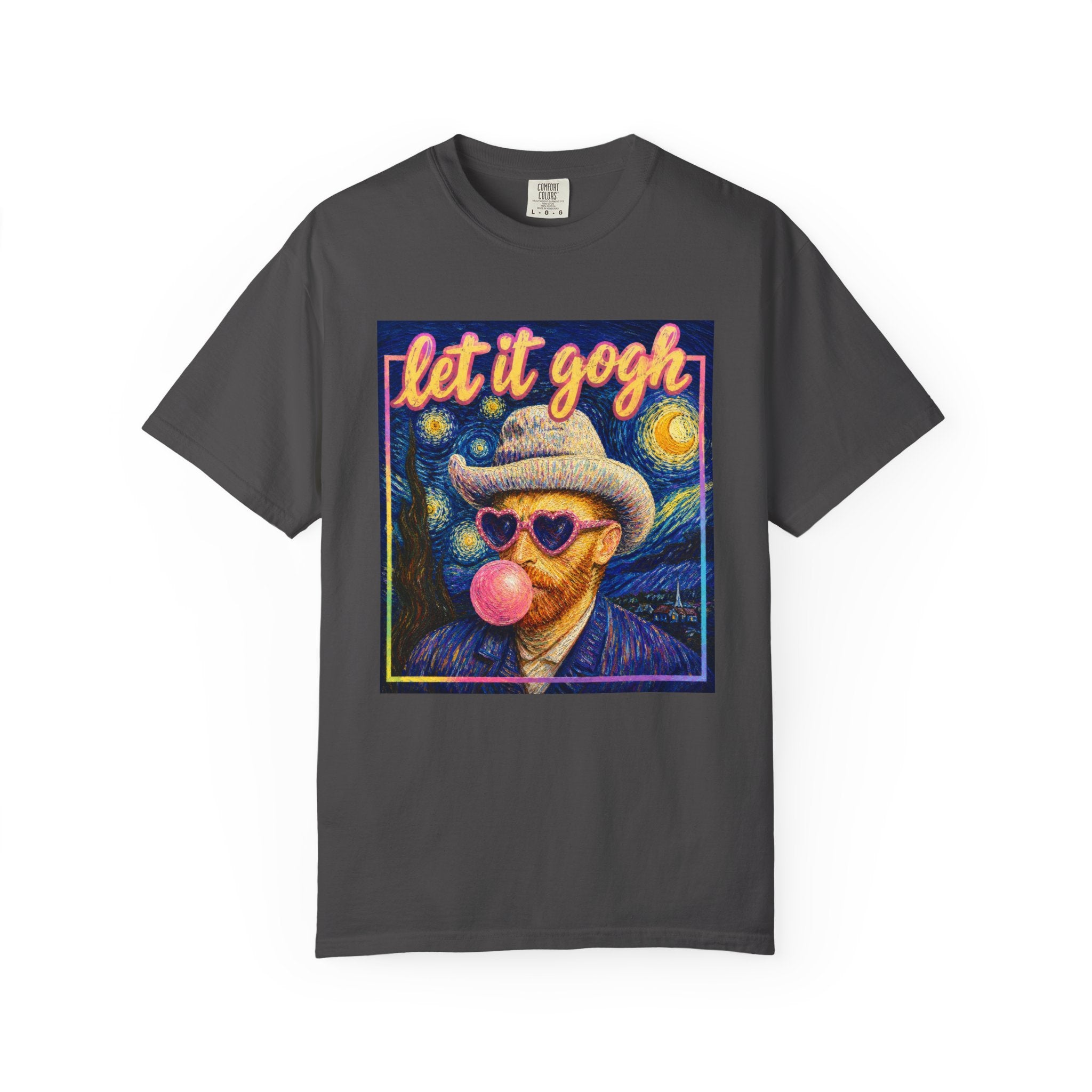 Let It Gogh Art Teacher Shirt | Funny Van Gogh Bubble Gum Tee | Creative Art Teacher Gift | Retro Painter Graphic T-Shirt