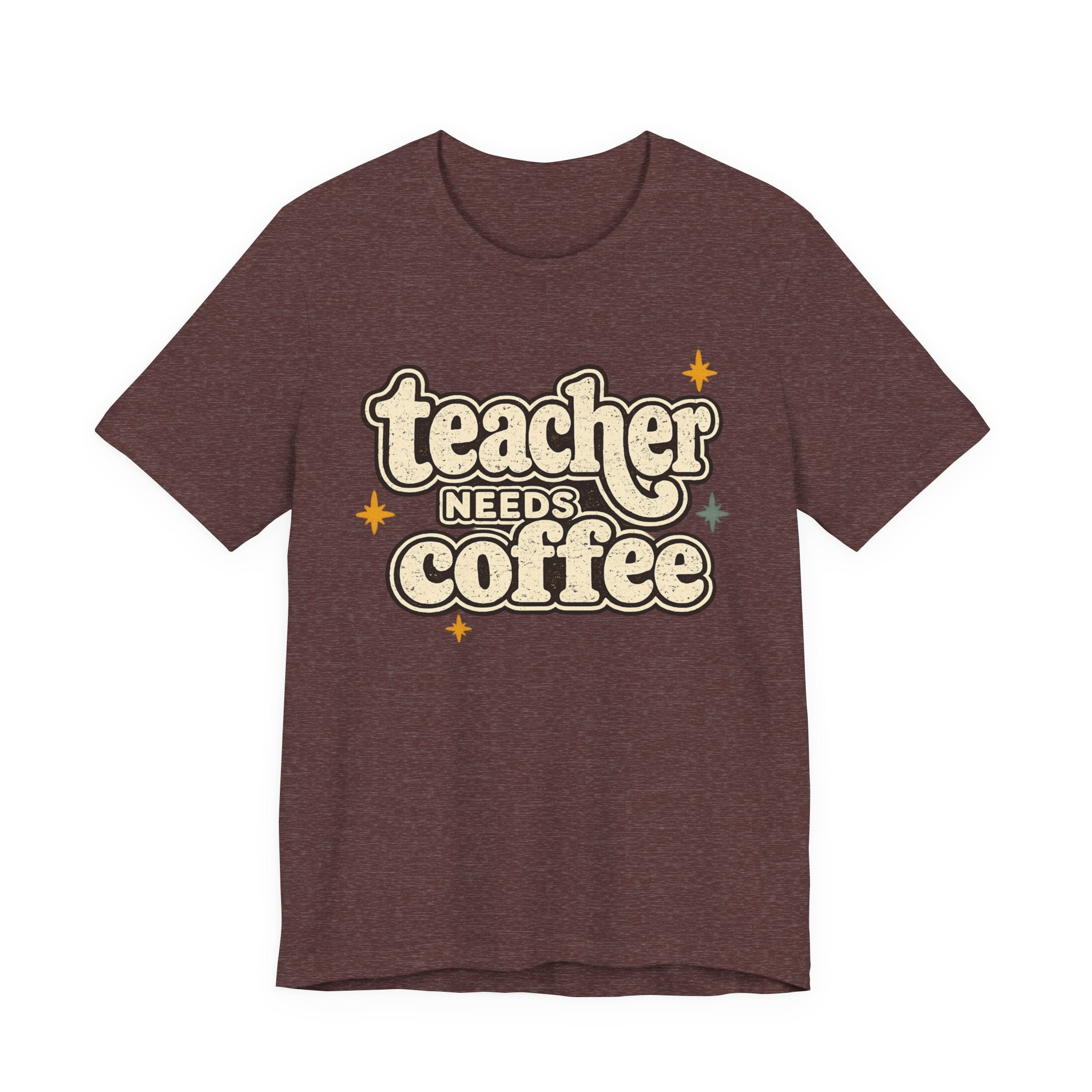 Teacher Needs Coffee Shirt | Bella+Canvas 3001 Graphic Tee | Coffee Lover Gift | Retro Teacher Tee