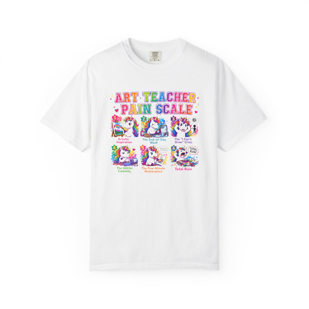 Art Teacher Pain Scale Shirt | Funny Art Teacher T-Shirt | Elementary Art Teacher Gift | Back to School Teacher Tee | Creative Teacher Graphic Tee