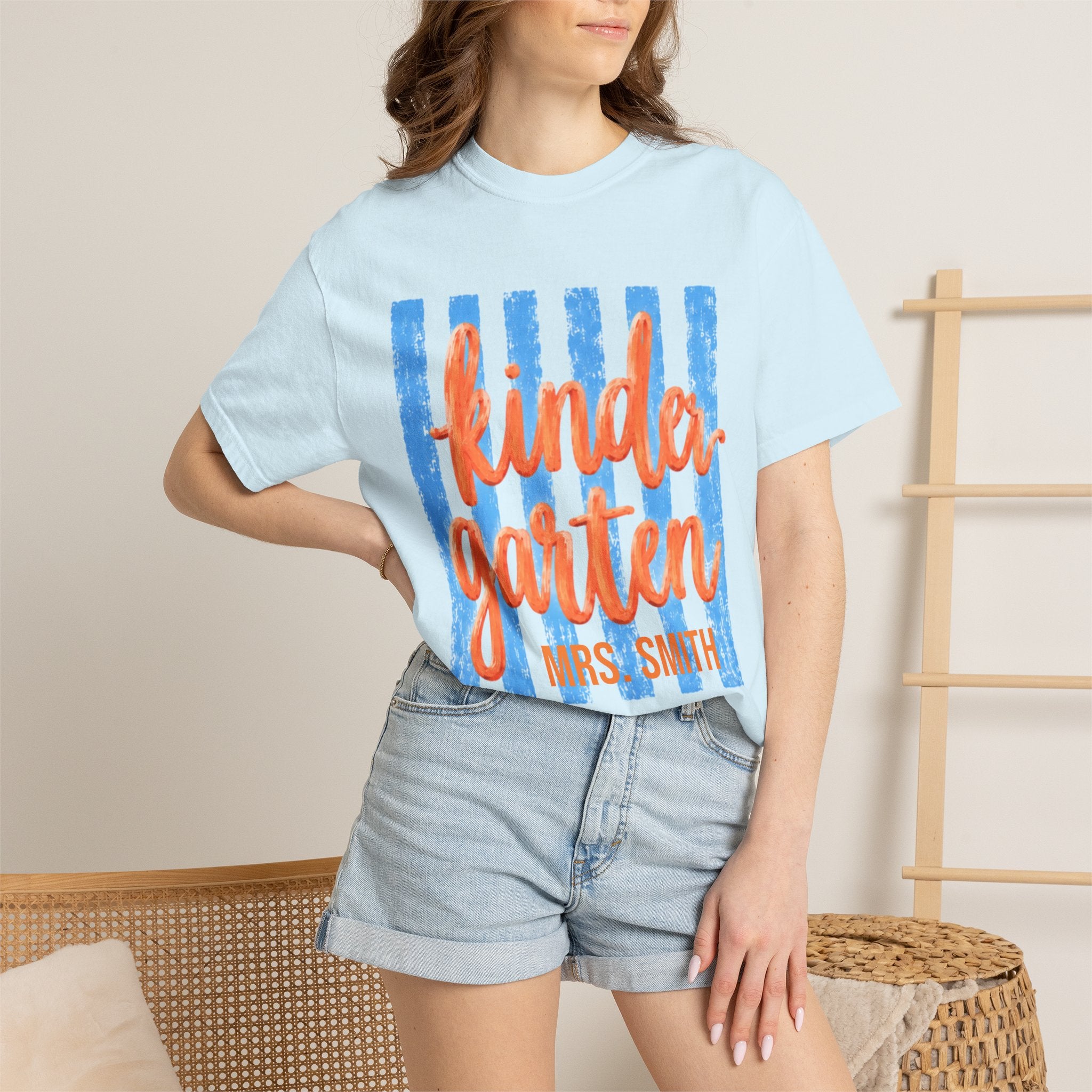 Personalized Kindergarten Teacher Shirt | Kinder Grade Level Team Tee | Painted Script Back to School Shirt