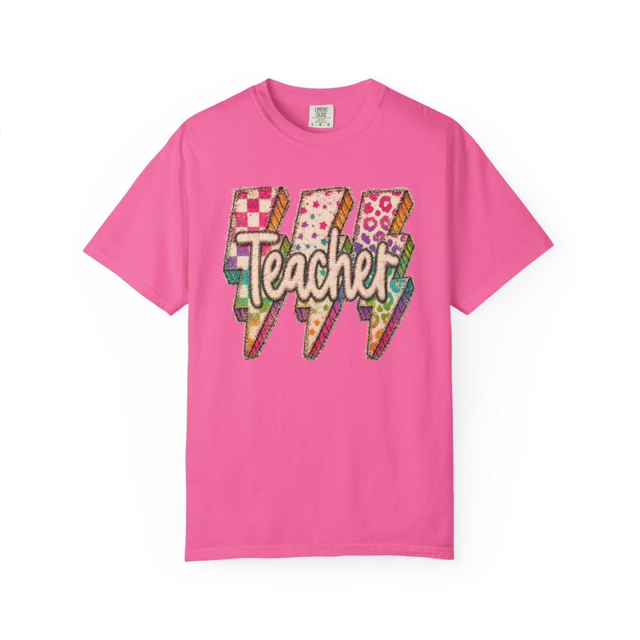 Teacher Lightning Bolt Shirt | Retro Teacher T-Shirt | Colorful Back to School Teacher Tee | Cute Teacher Gift | Comfort Colors Graphic Tee