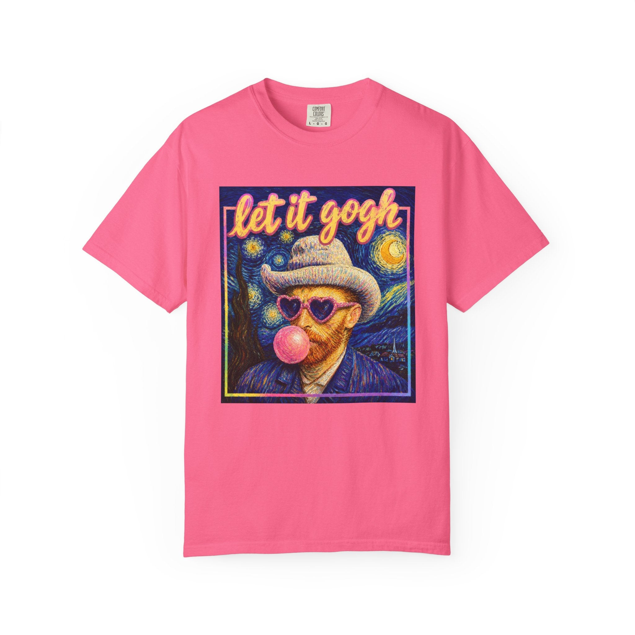 Let It Gogh Art Teacher Shirt | Funny Van Gogh Bubble Gum Tee | Creative Art Teacher Gift | Retro Painter Graphic T-Shirt