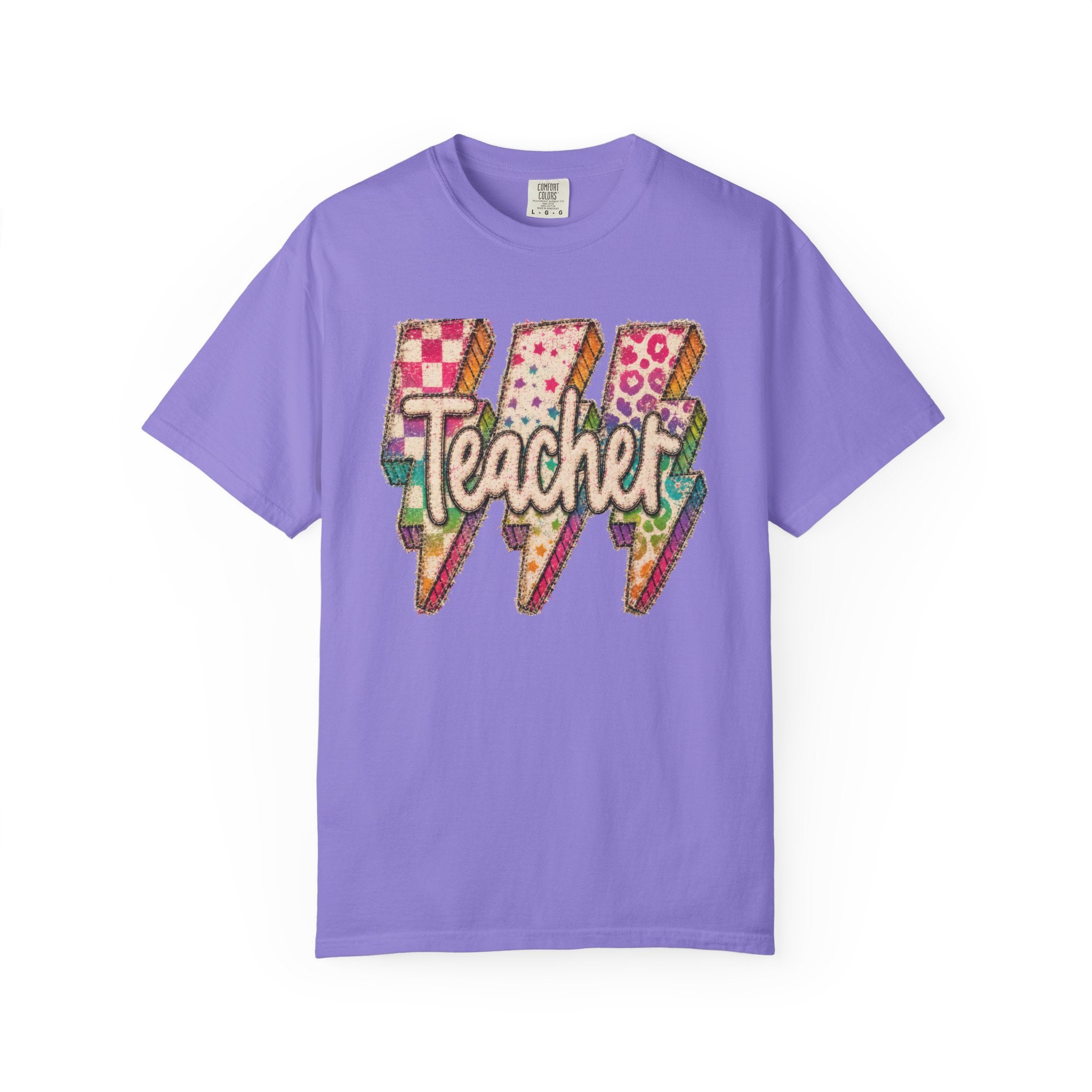 Teacher Lightning Bolt Shirt | Retro Teacher T-Shirt | Colorful Back to School Teacher Tee | Cute Teacher Gift | Comfort Colors Graphic Tee