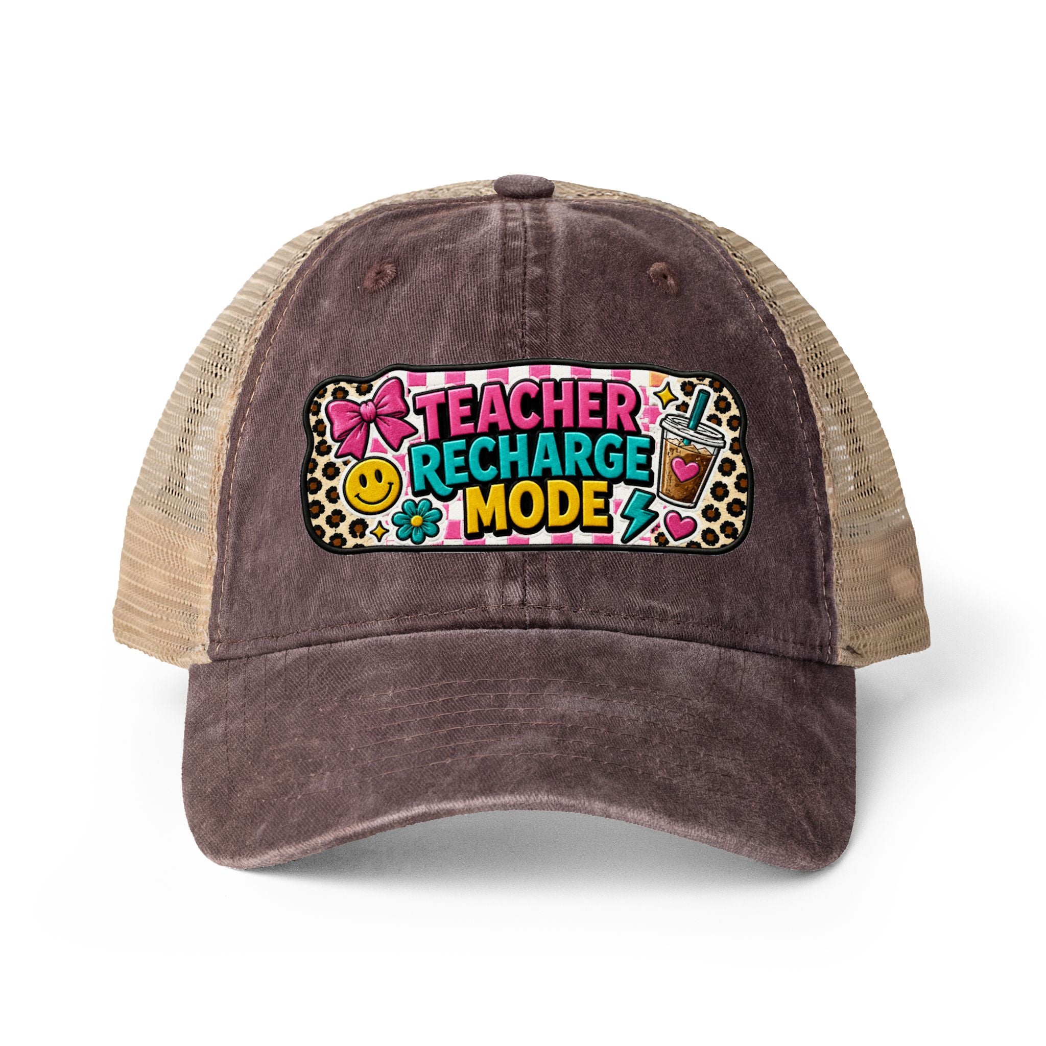 Teacher Recharge Mode Patch Trucker Hat