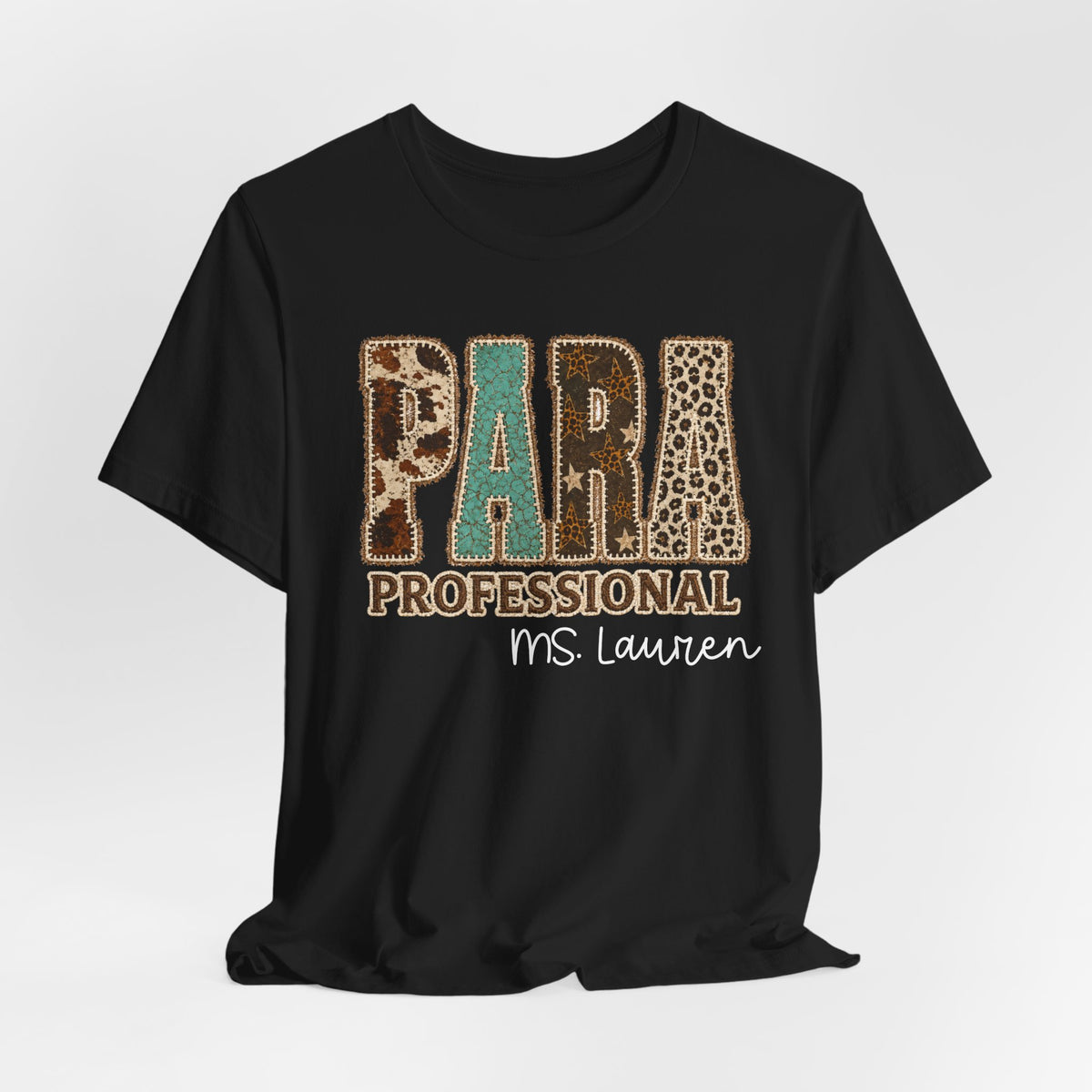 Personalized Para Professional Shirt | Custom Name Paraprofessional Tee | Faux Embroidered Appliqué Teacher Assistant Shirt |