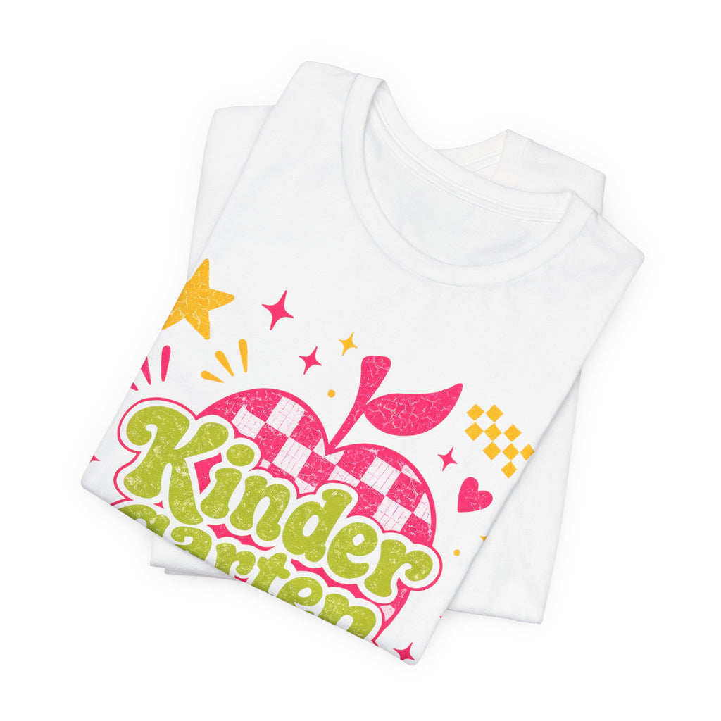 Retro Kindergarten Teacher Shirt | Cute Checkerboard Teacher Tee | Colorful Back to School Bella Canvas 3001
