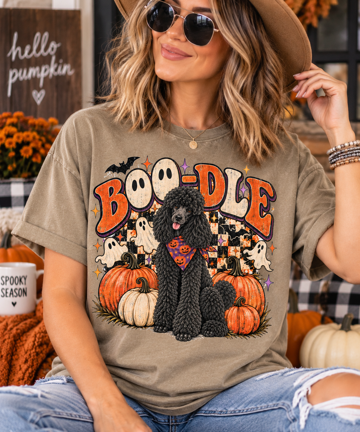 BOO-dle Halloween Poodle Tee | Spooky Poodle Graphic Shirt