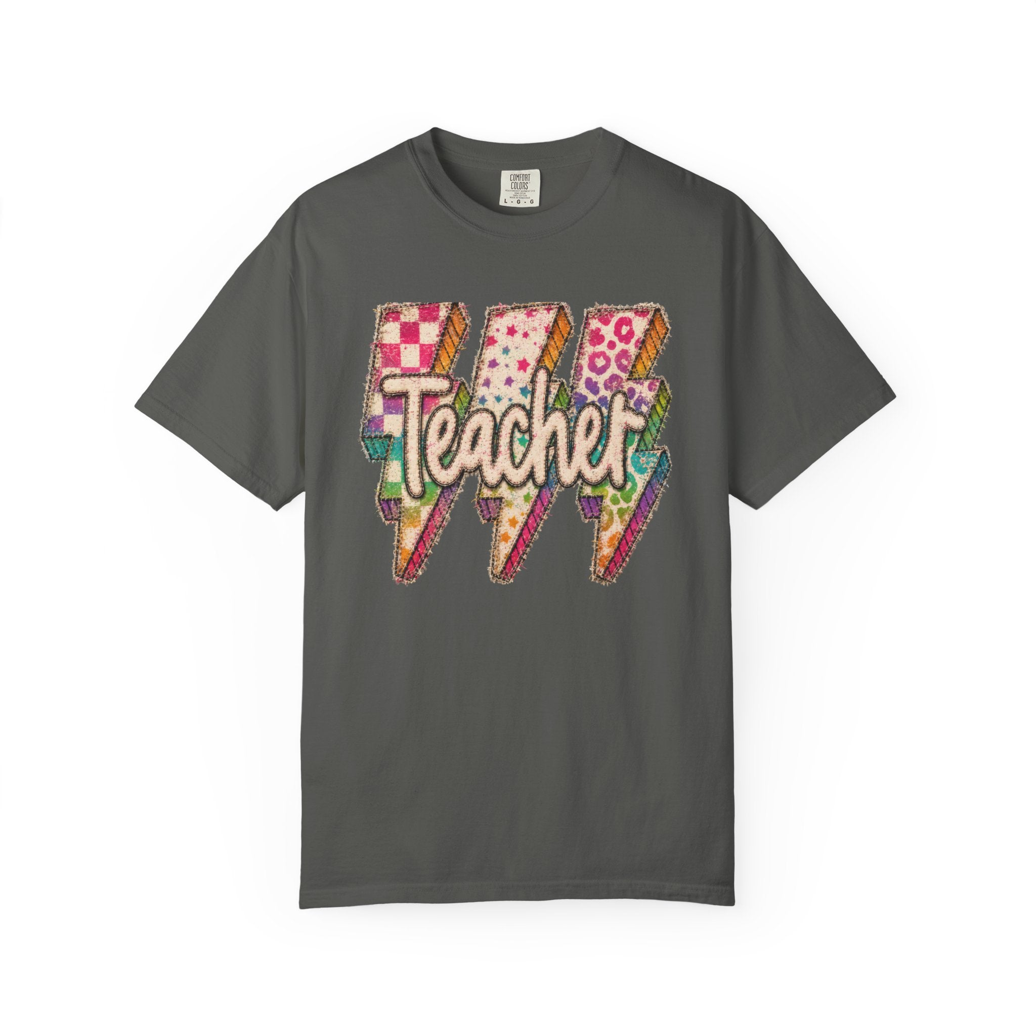 Teacher Lightning Bolt Shirt | Retro Teacher T-Shirt | Colorful Back to School Teacher Tee | Cute Teacher Gift | Comfort Colors Graphic Tee