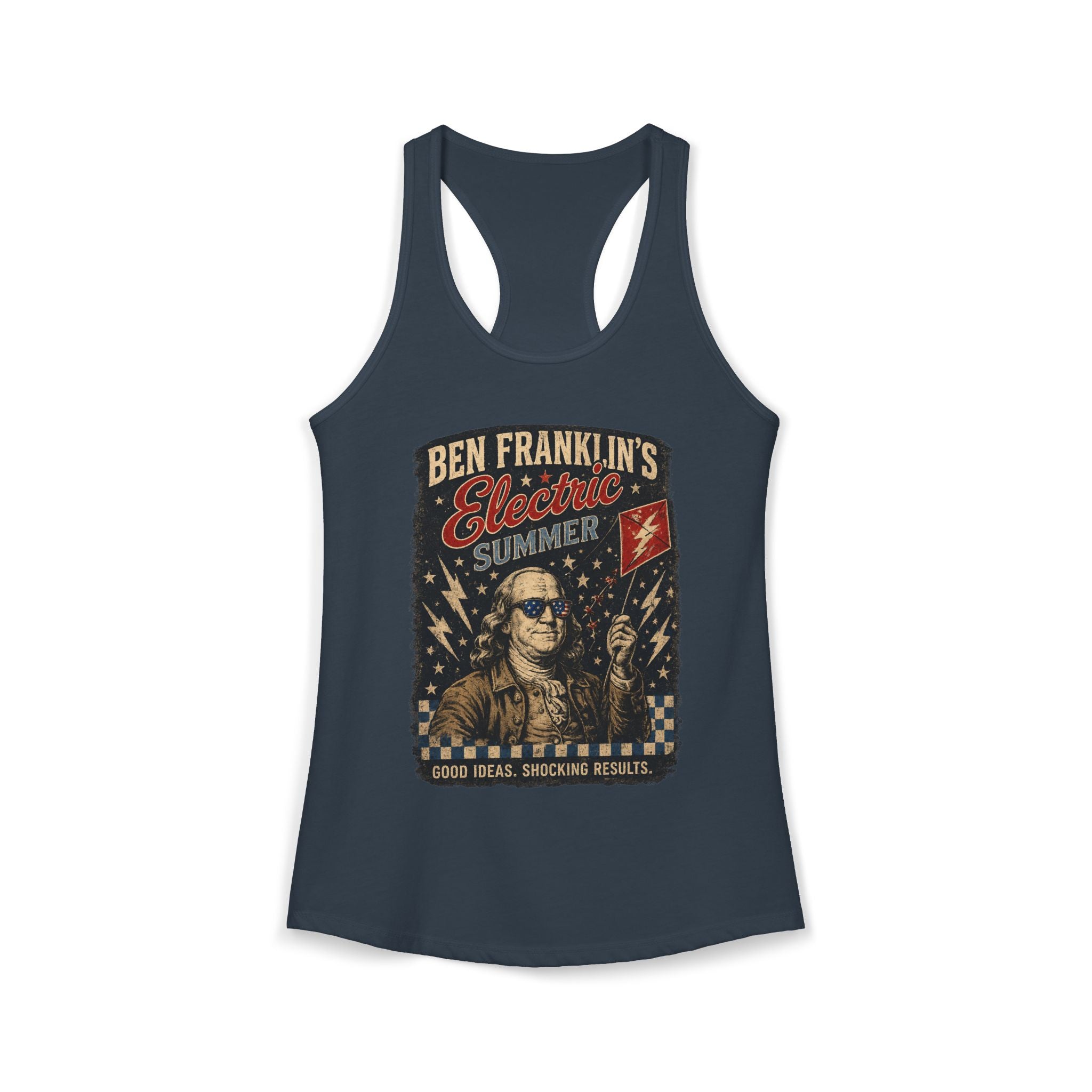 Ben Franklin’s Electric Summer | Vintage Fourth of July Women's Ideal Racerback Tank