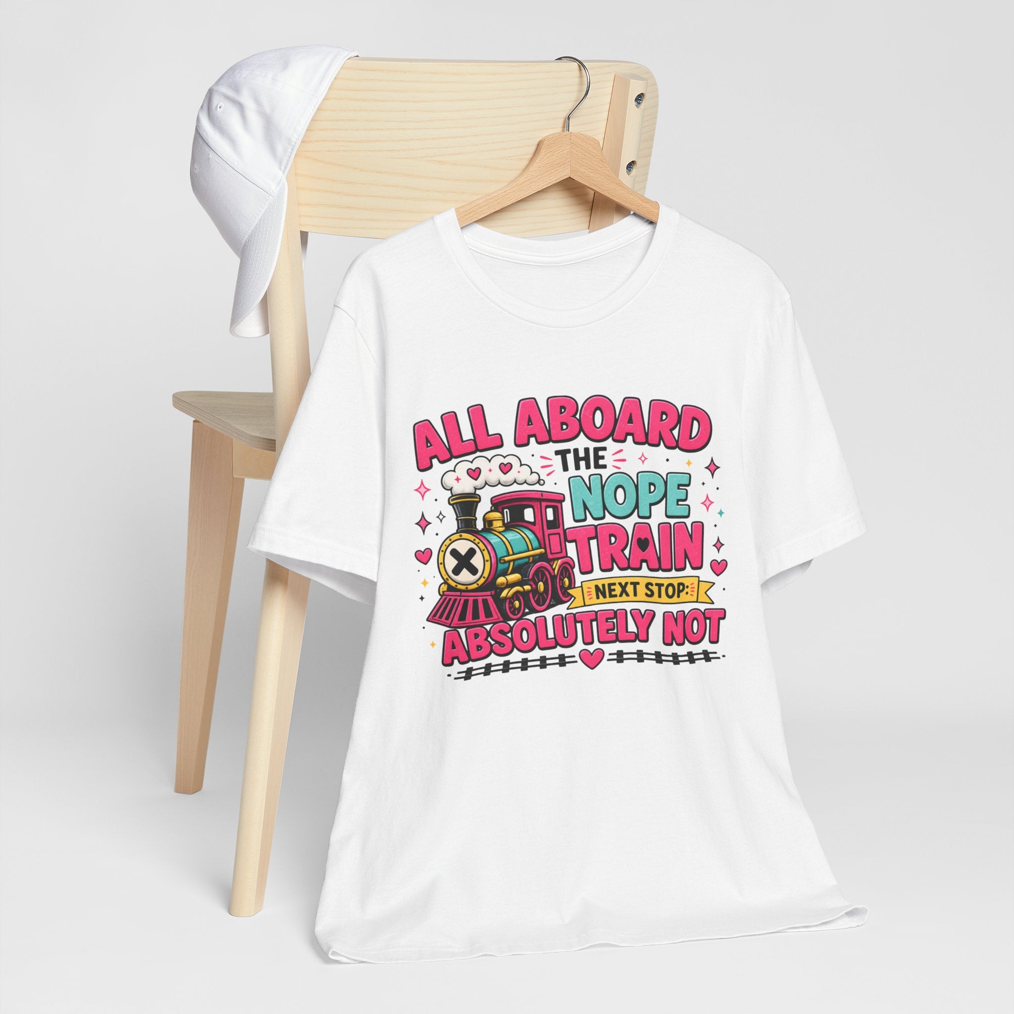 All Aboard the Nope Train Graphic Tee | Funny Teacher Shirt | Introvert Humor Shirt | Sarcastic Tee | Everyday Mood Shirt