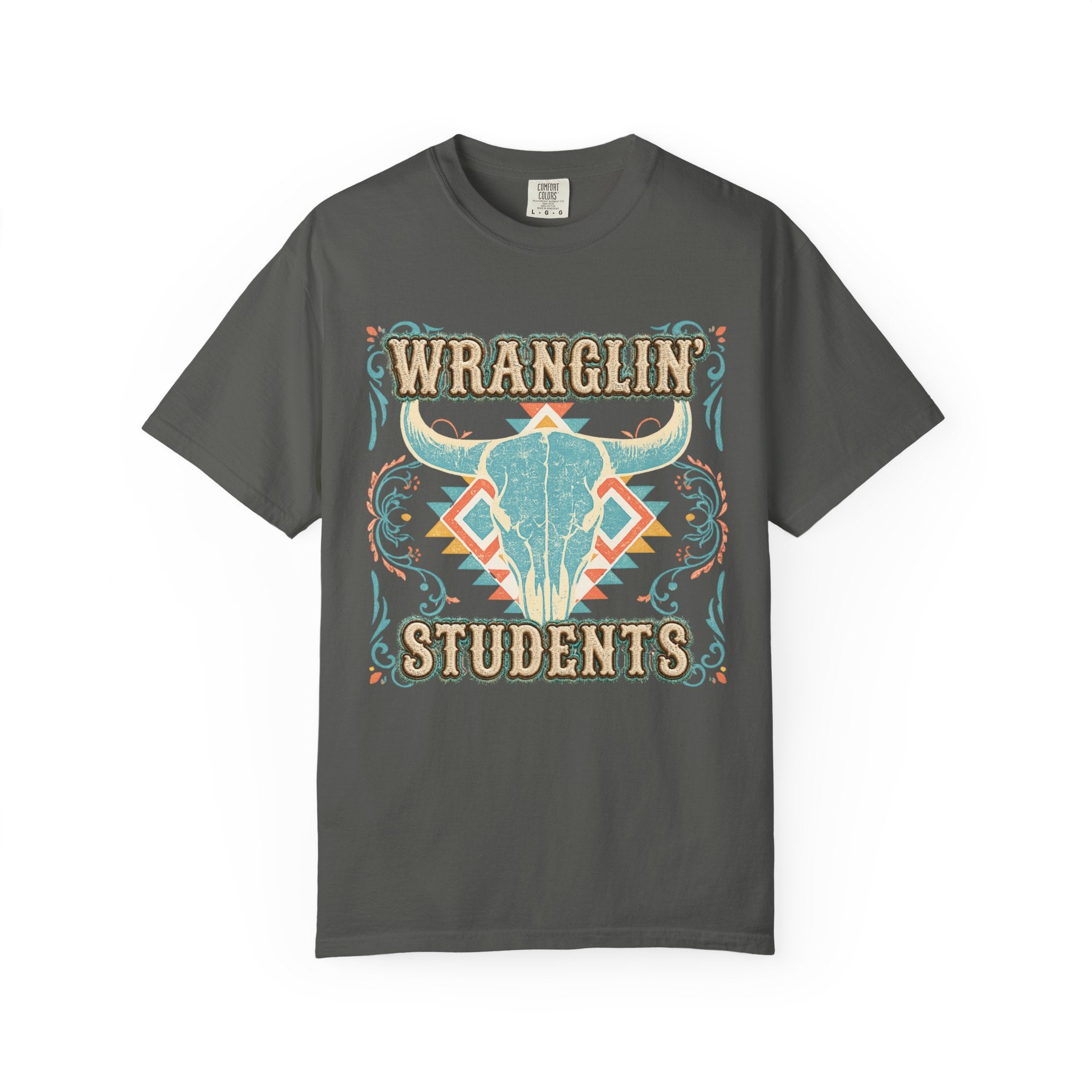 Wranglin' Students Western Teacher Shirt | Retro Cowgirl Teacher Tee | Vintage Western Classroom Graphic | Cute Country Teacher T-Shirt | Back to School Gift