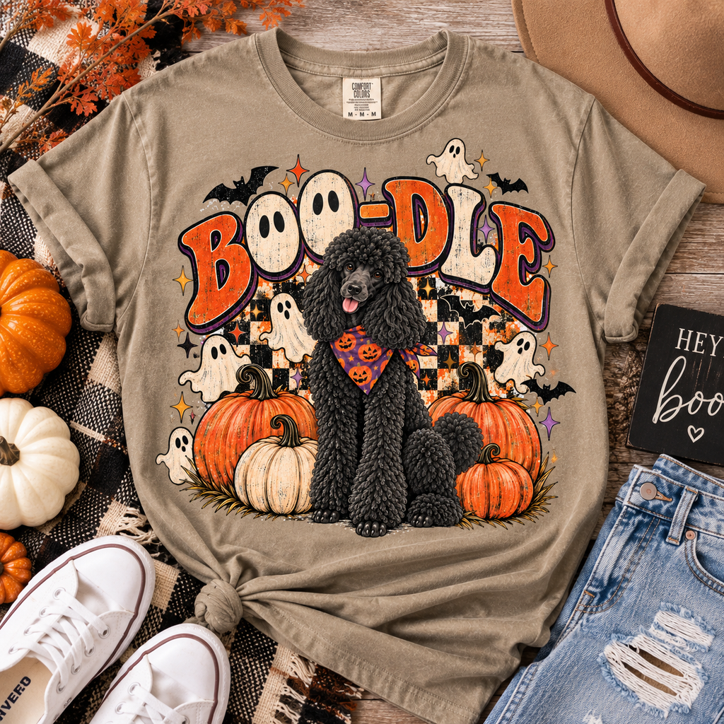 BOO-dle Halloween Poodle Tee | Spooky Poodle Graphic Shirt