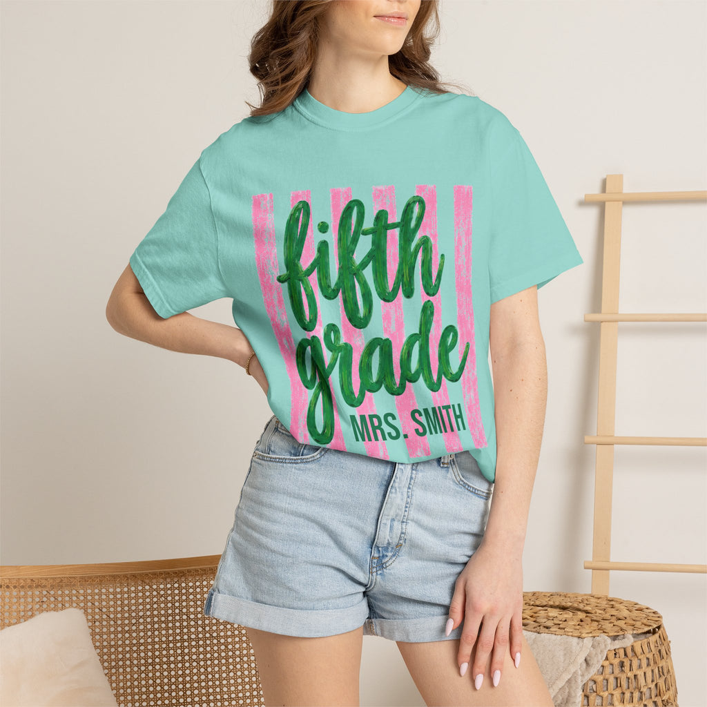 Personalized Fifth Grade Teacher Shirt | 5th Grade Team Tee | Painted Script Back to School Shirt