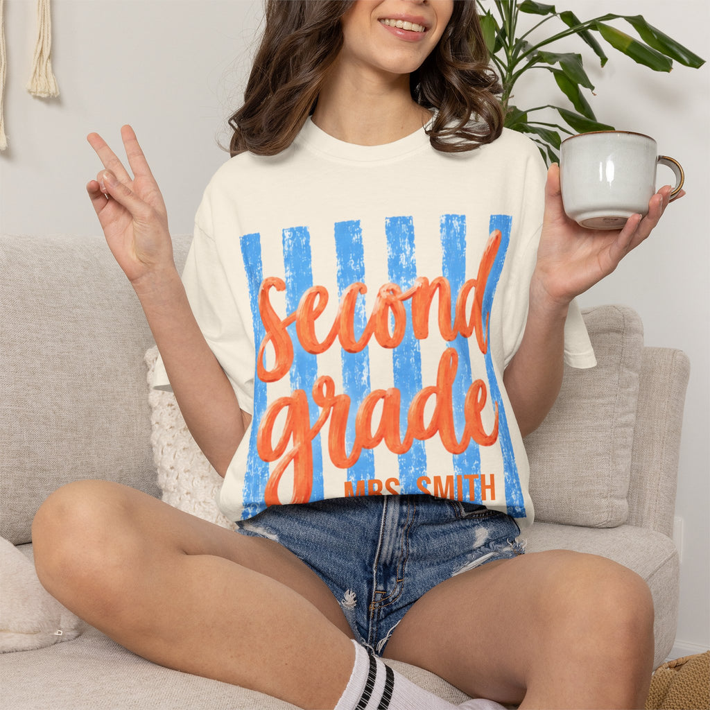 Personalized Second Grade Teacher Shirt | 2nd Grade Team Tee | Painted Script Back to School Shirt