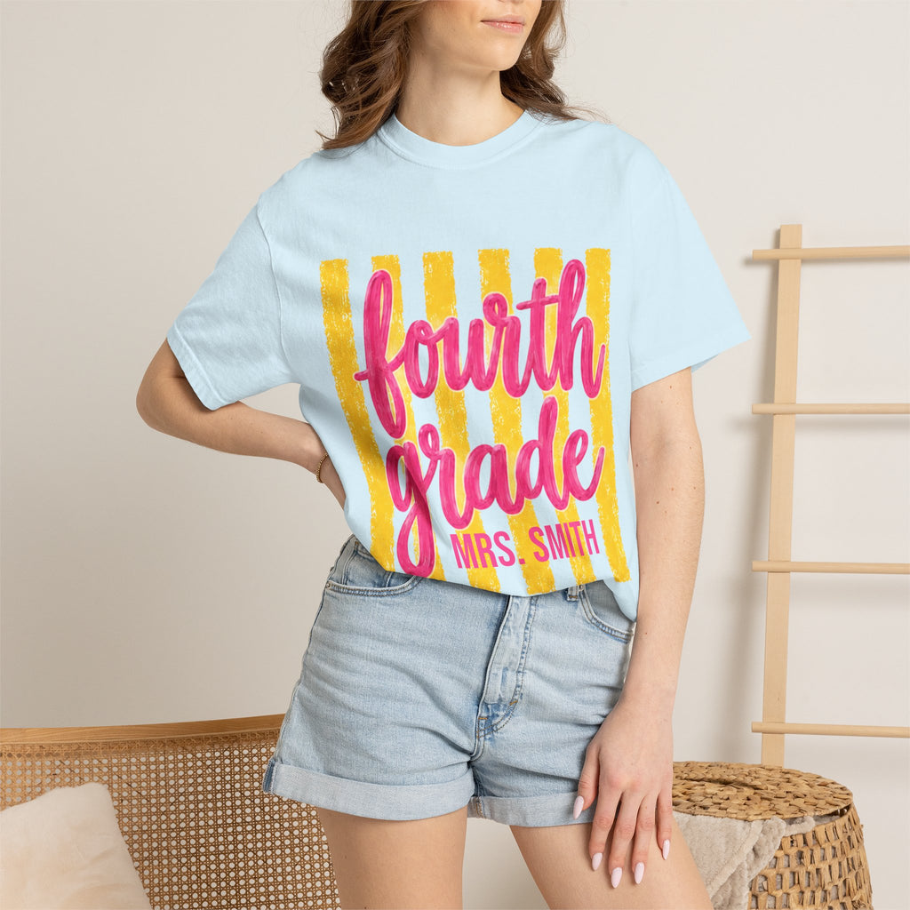 Personalized Fourth Grade Teacher Shirt | 4th Grade Team Tee | Painted Script Back to School Shirt